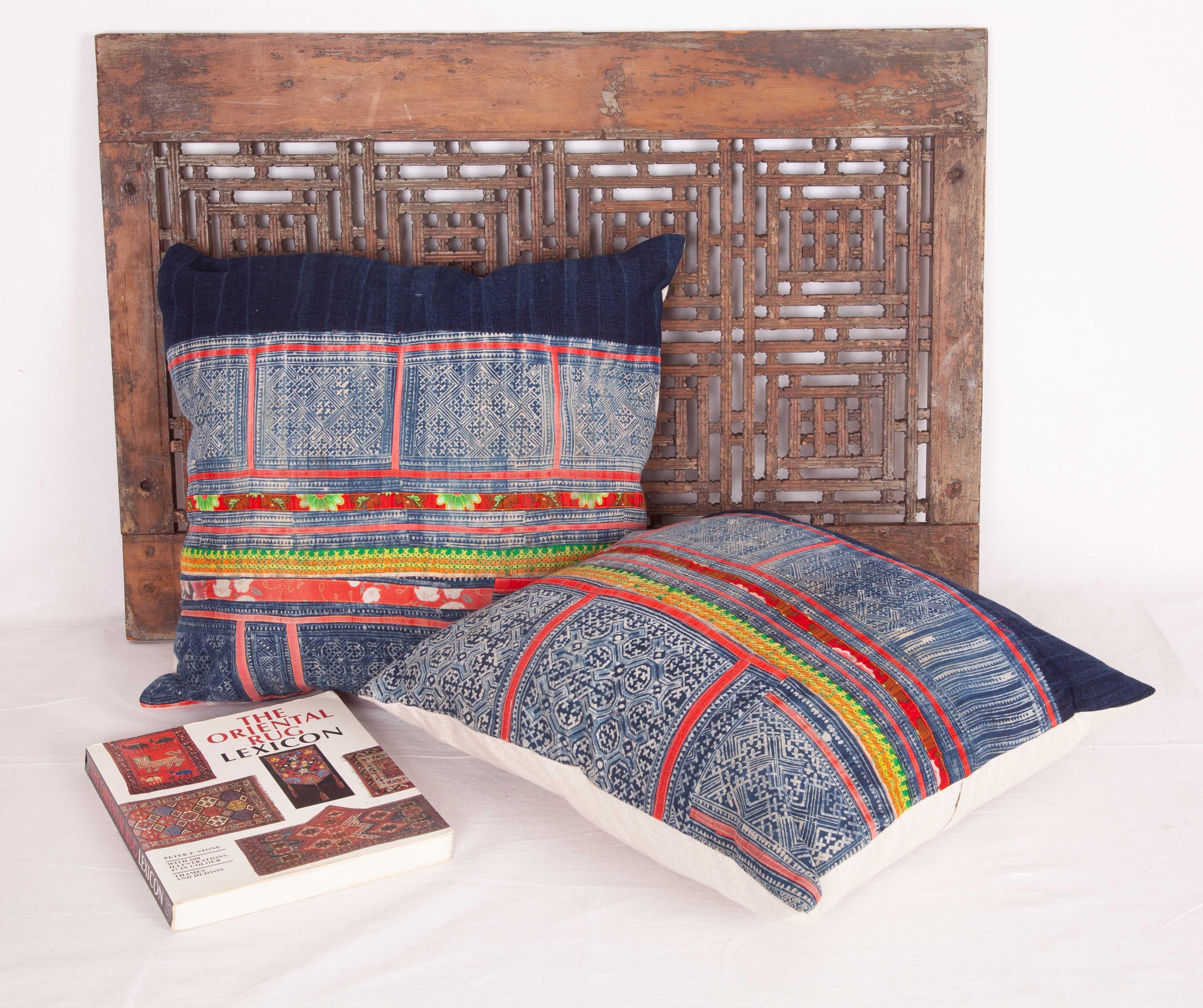 Cotton Vintage Pillow Cases / Cushions Made from a Hmong Hill Tribe Batik Textile