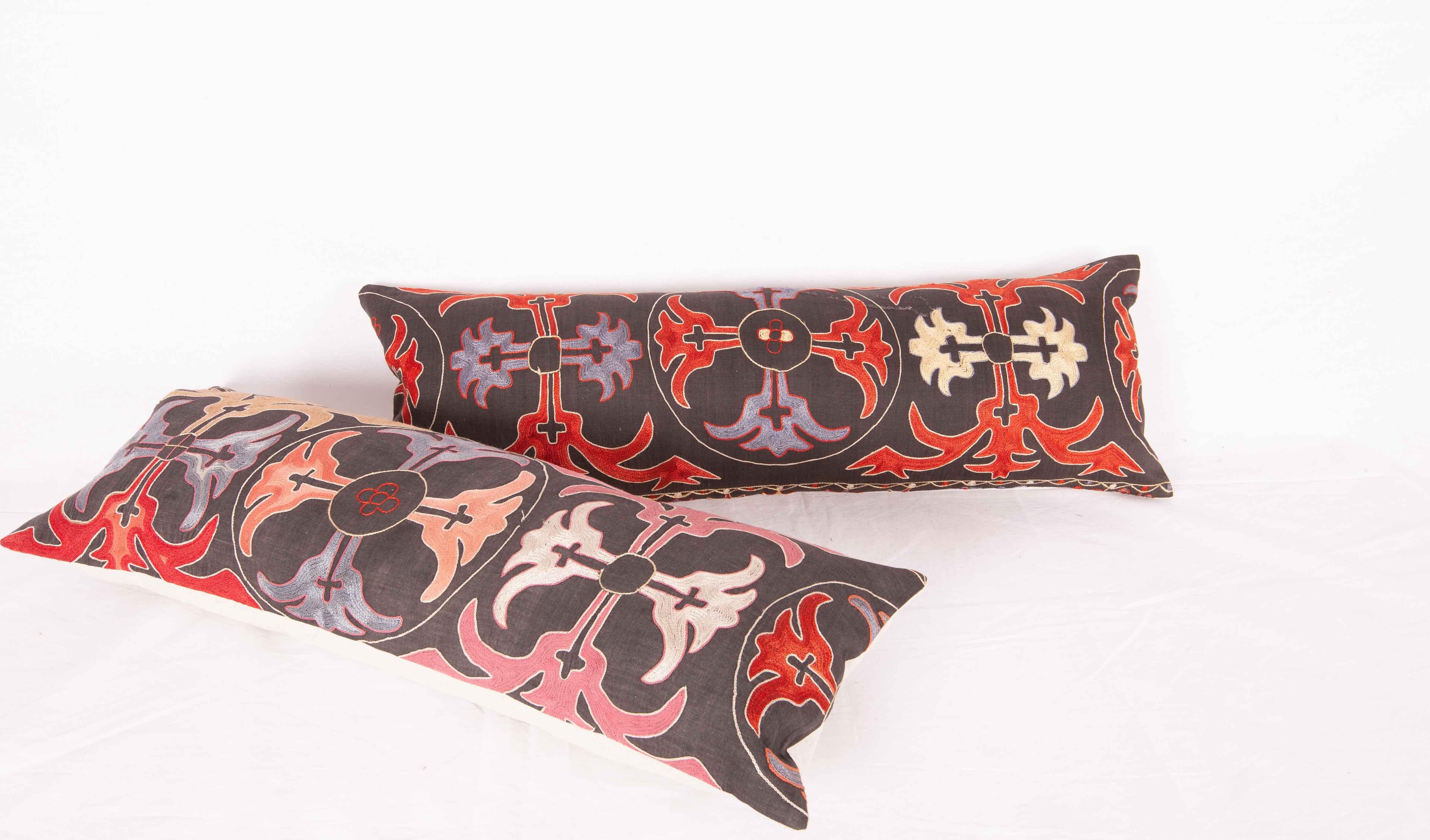 Suzani Vintage  Pillow Cases fashioned from a Kyrgyz or Kazak Embroidery For Sale
