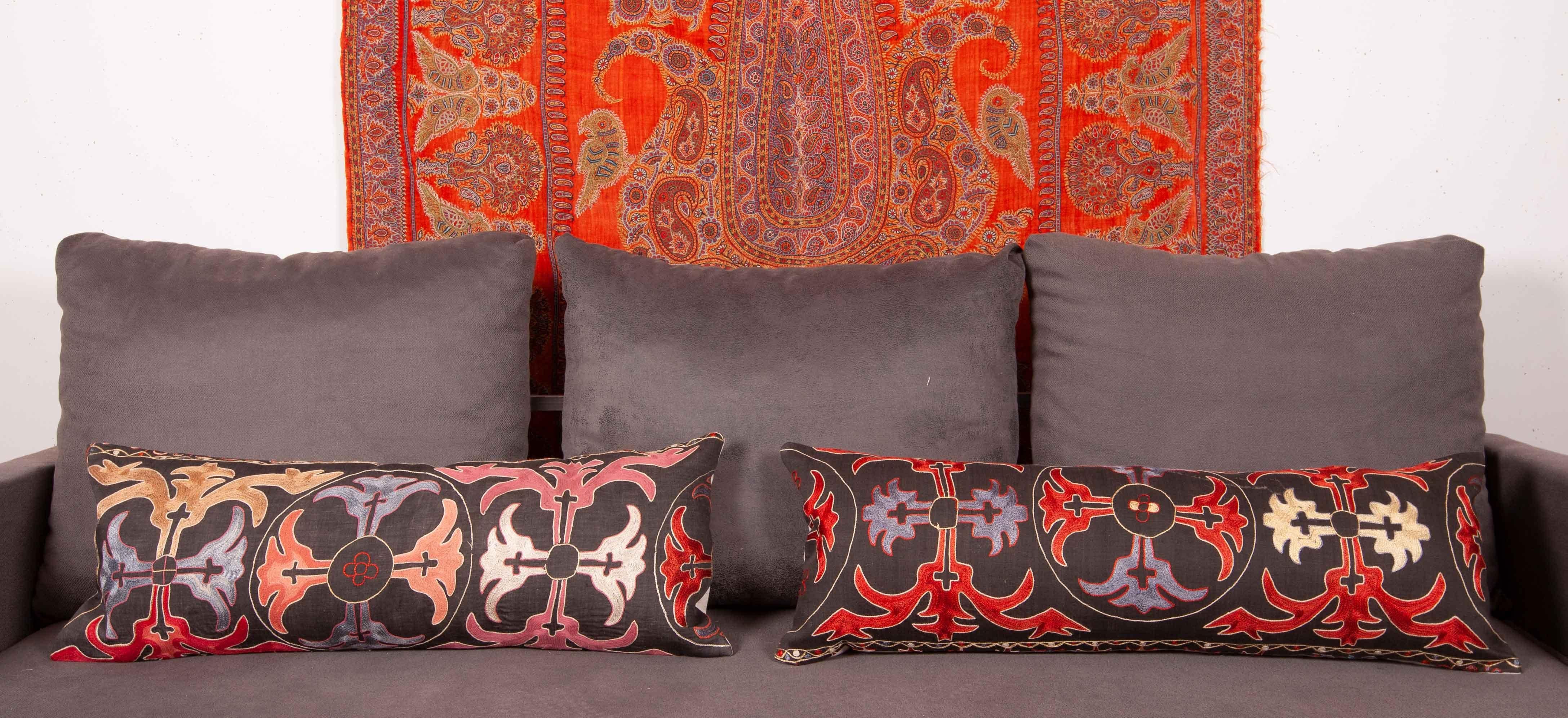 Kazakhstani Vintage  Pillow Cases fashioned from a Kyrgyz or Kazak Embroidery For Sale