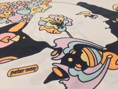 Vintage Pillowcase with Illustration by Peter Max of John Lennon
