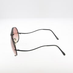 1980s Colani Design Vintage Pilot Sunglasses Black Metal Unisex