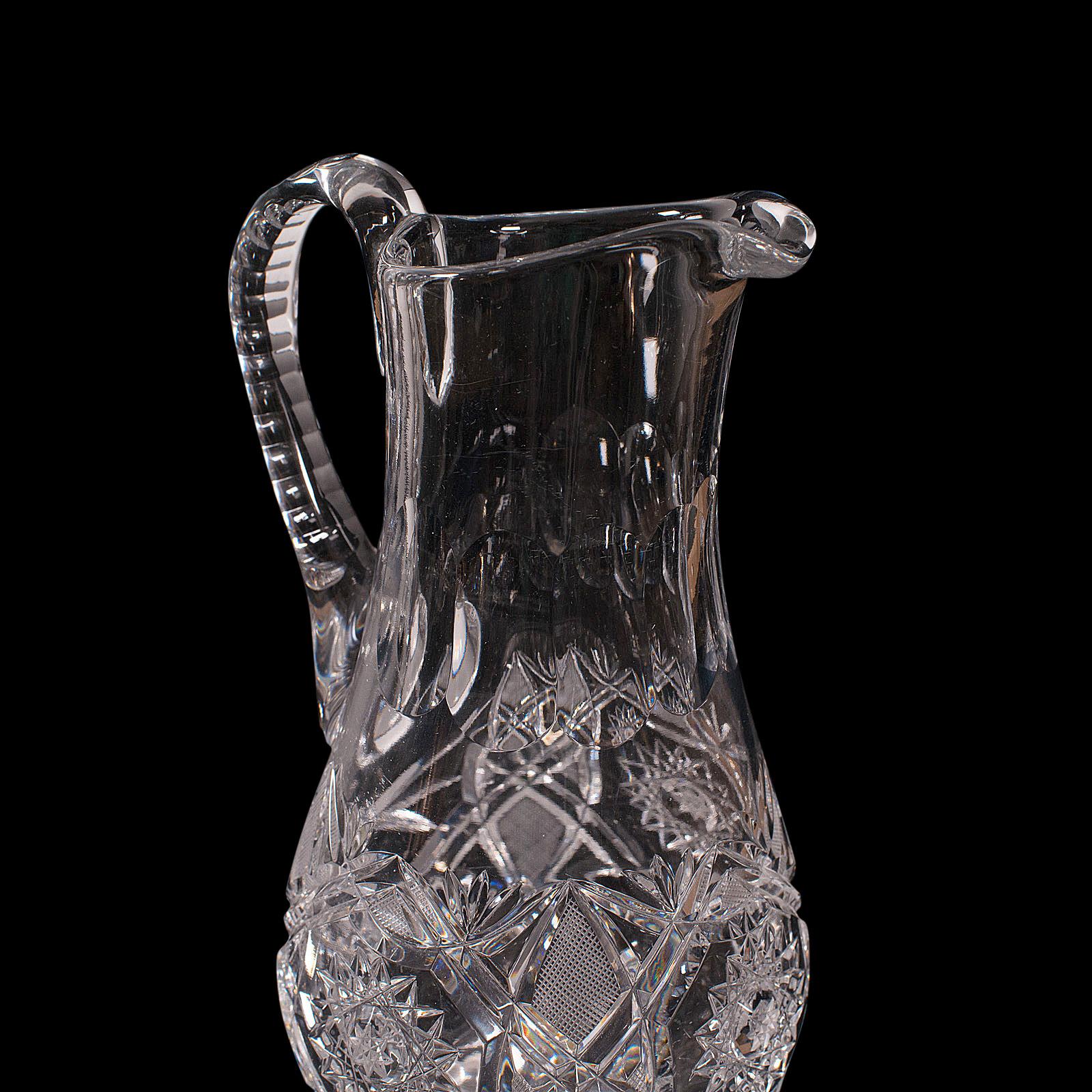 Vintage Pimms Jug, English, Glass, Punch Serving Ewer, Mid 20th Century, C.1950 In Good Condition In Hele, Devon, GB