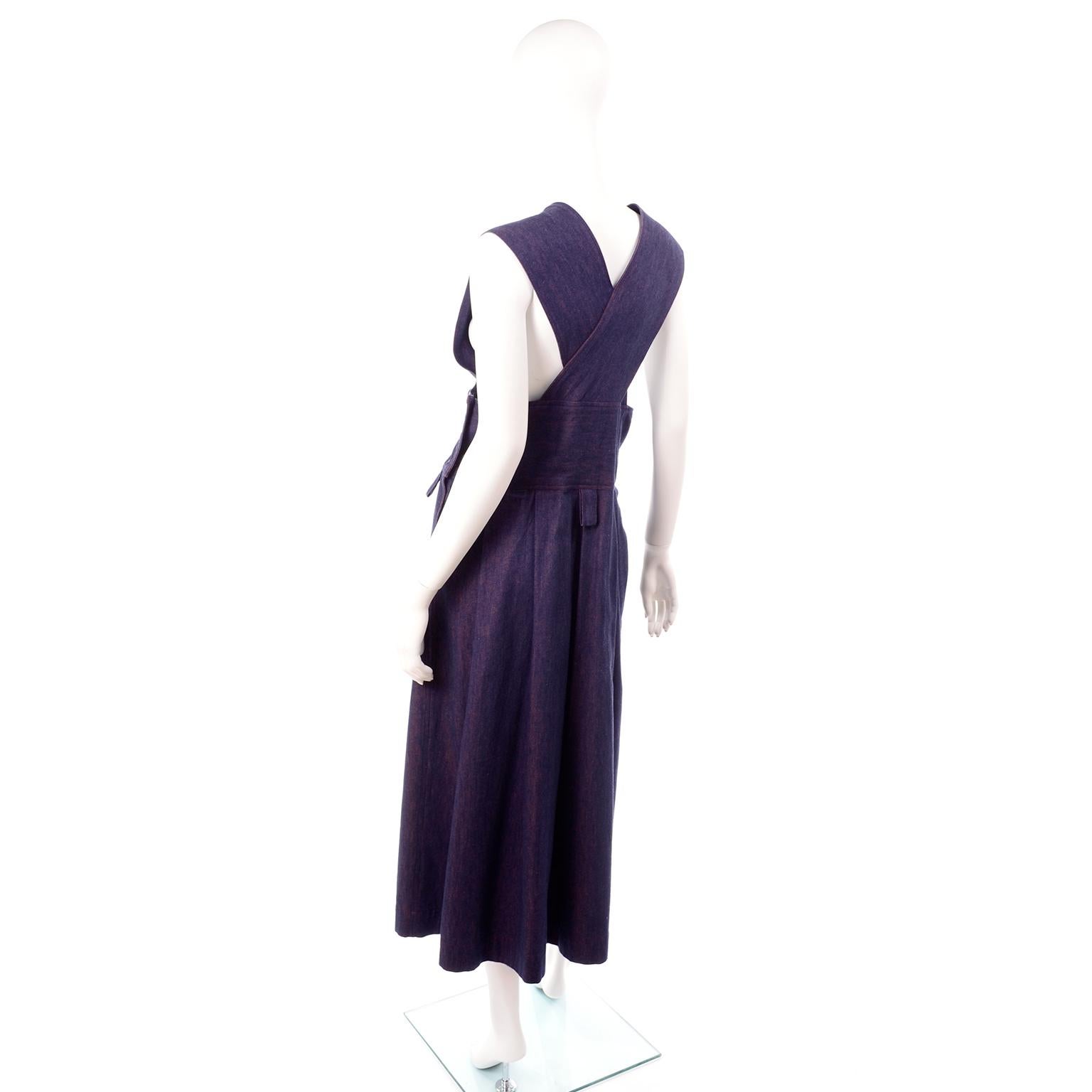 Vintage Pinafore Style Japanese Designer Jumper Dress in Purple Blue ...