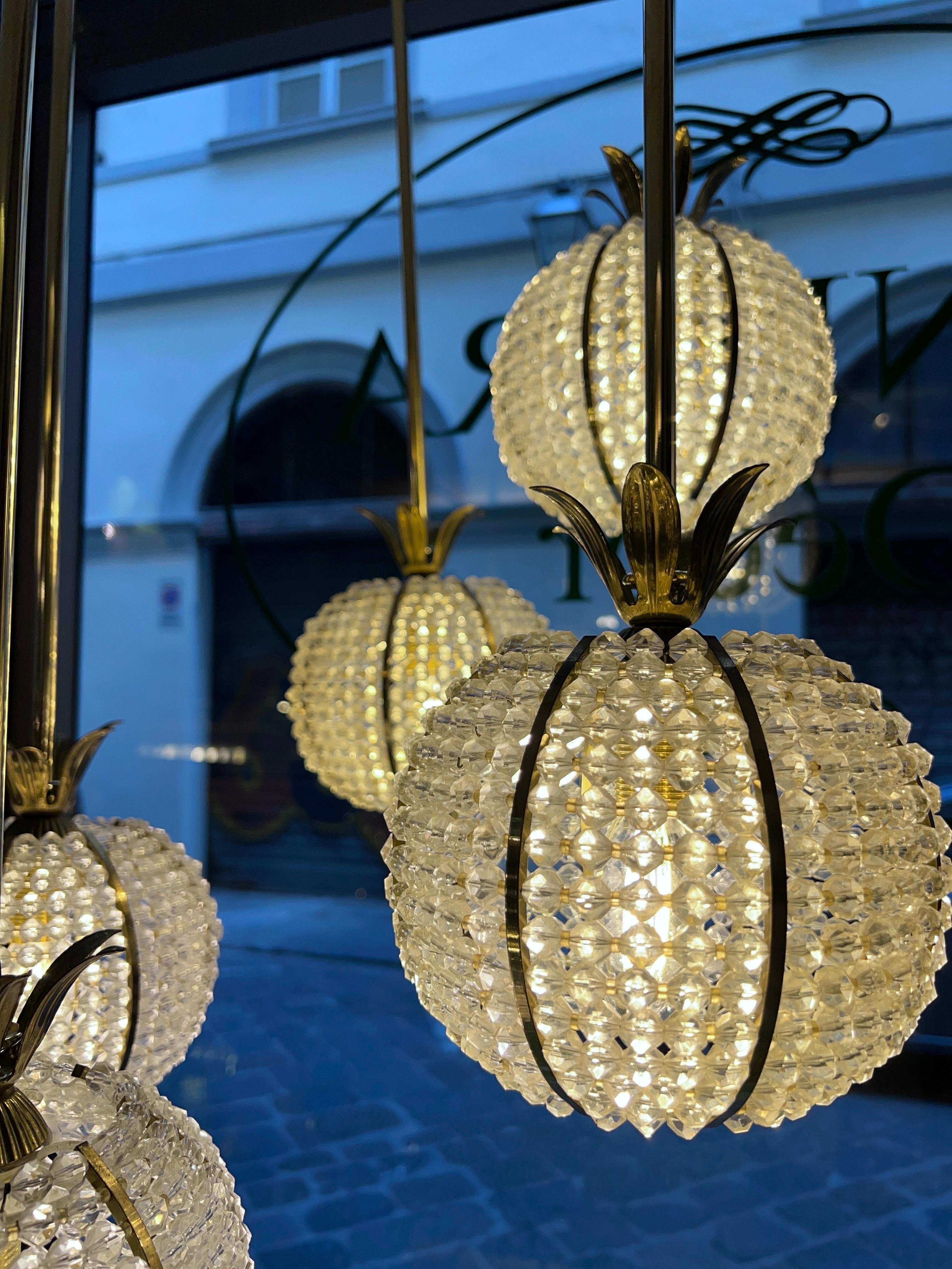 Vintage Pinapple Cascade Chandelier by Emil Stejnar Austria 1960 en venta 4