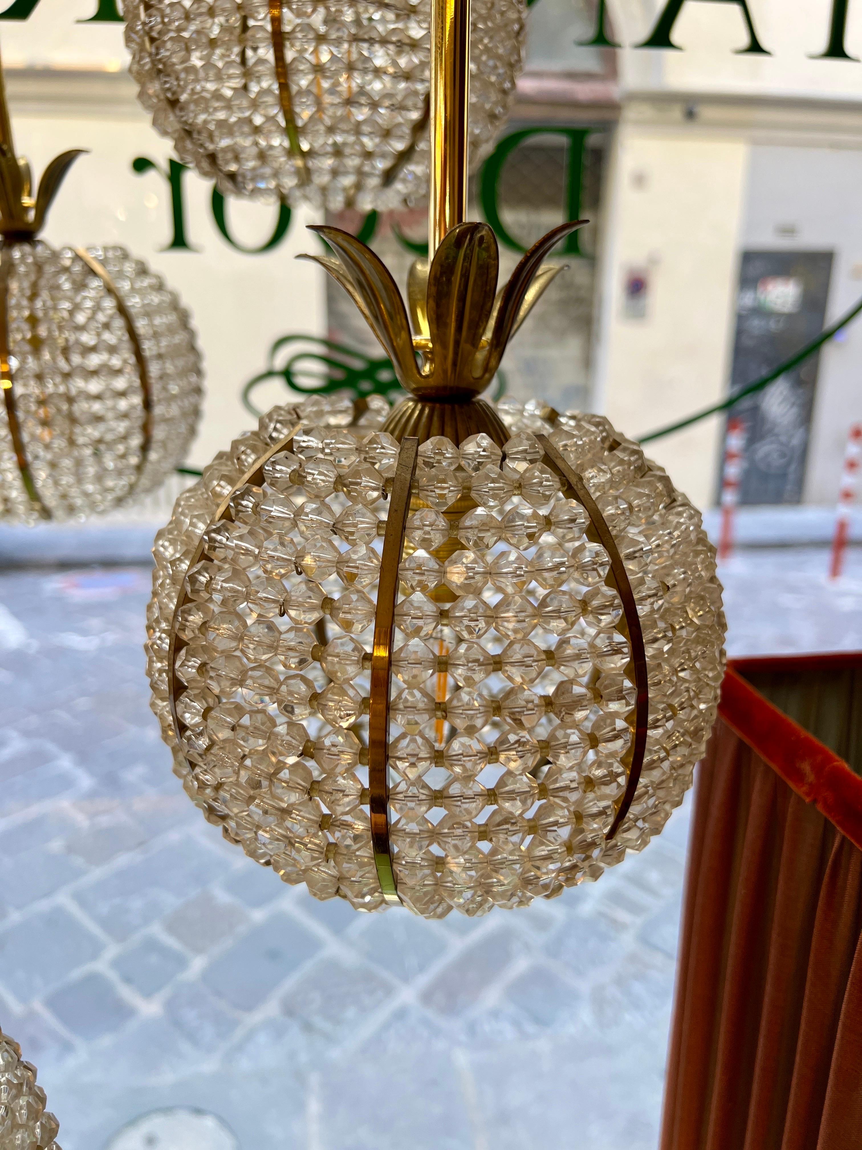 Vintage Pinapple Cascade Chandelier by Emil Stejnar Austria 1960 en venta 5