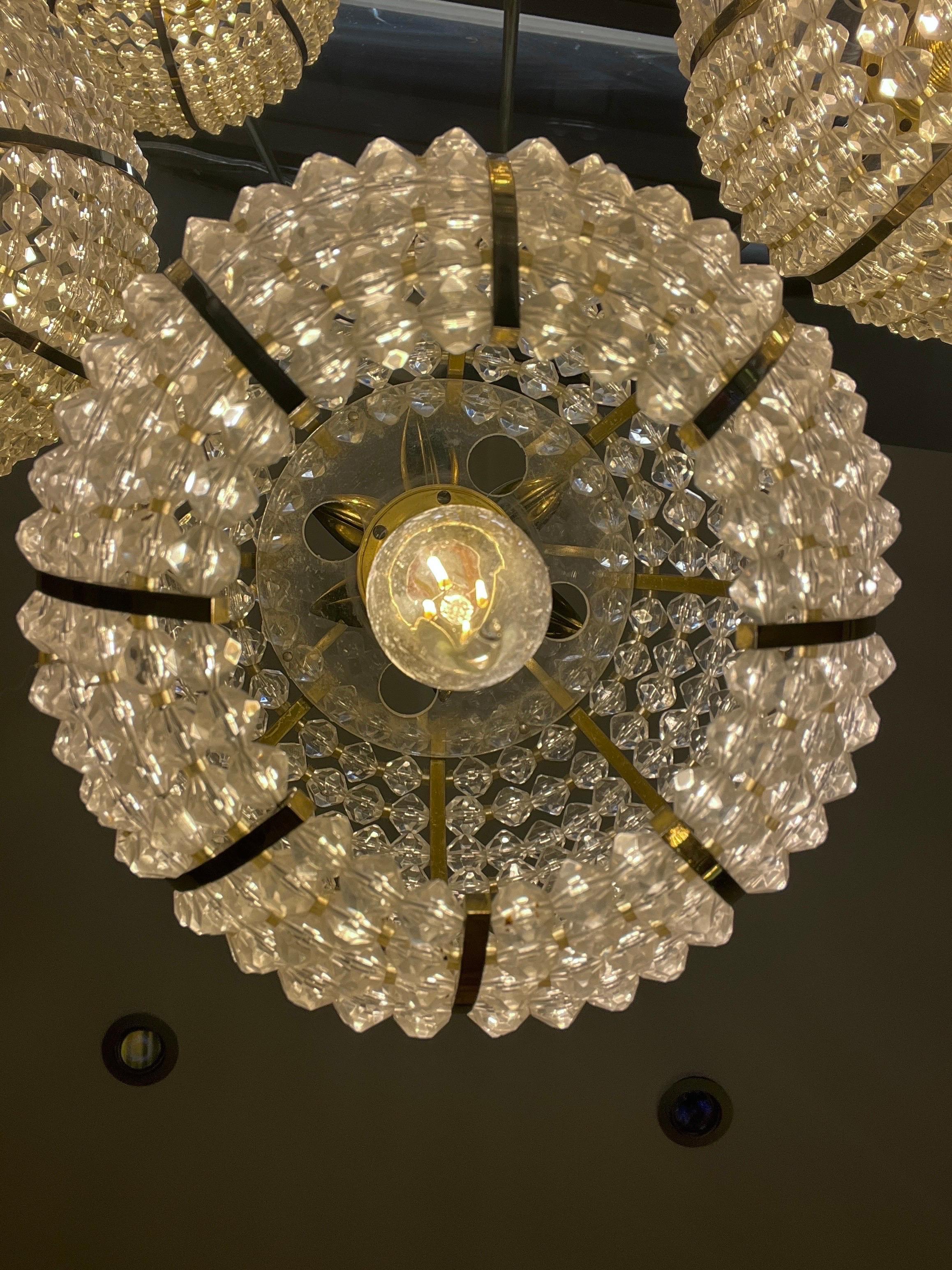 Vintage Pinapple Cascade Chandelier by Emil Stejnar Austria 1960 en venta 6
