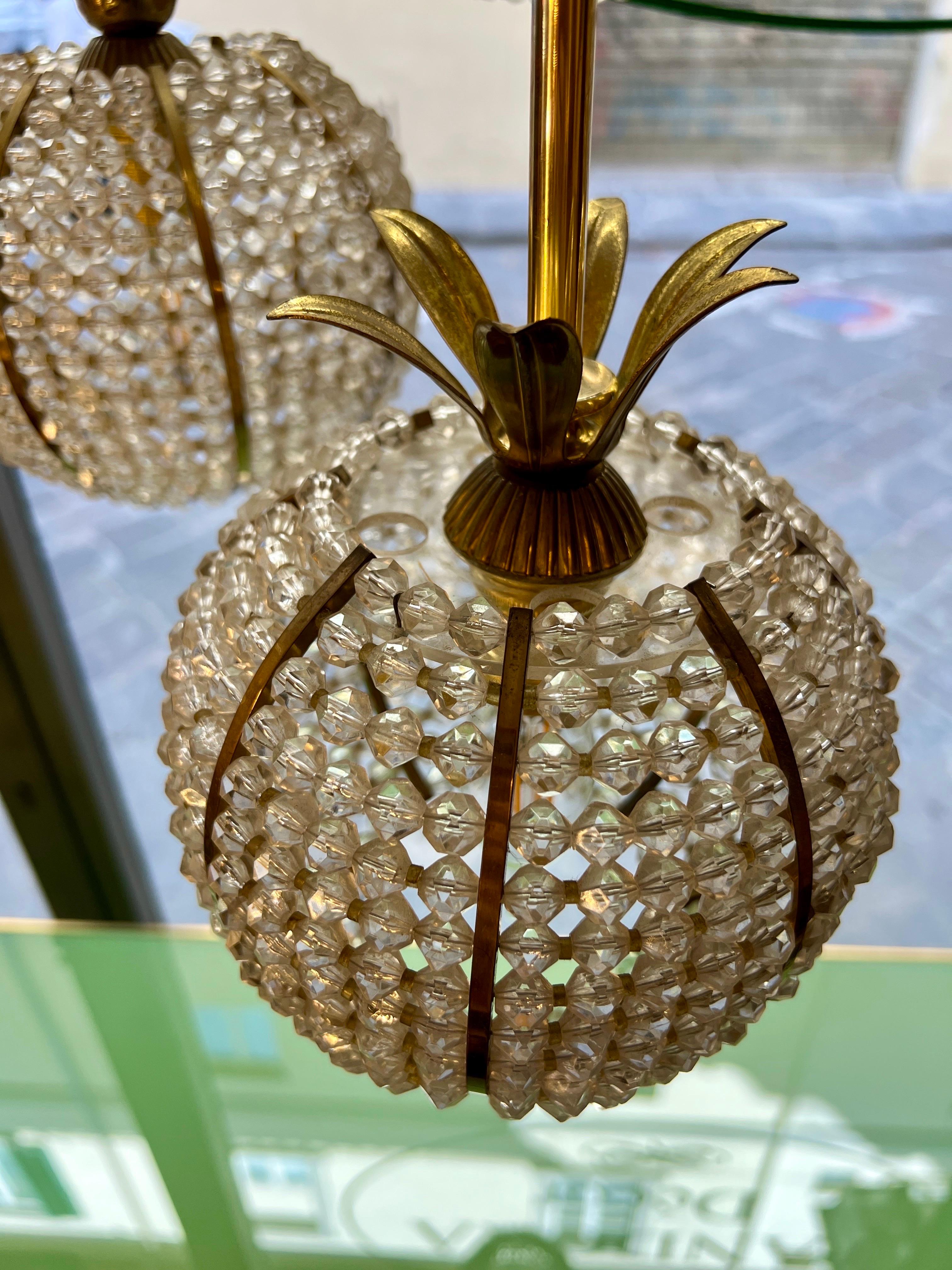 Vintage Pinapple Cascade Chandelier by Emil Stejnar Austria 1960 en venta 7
