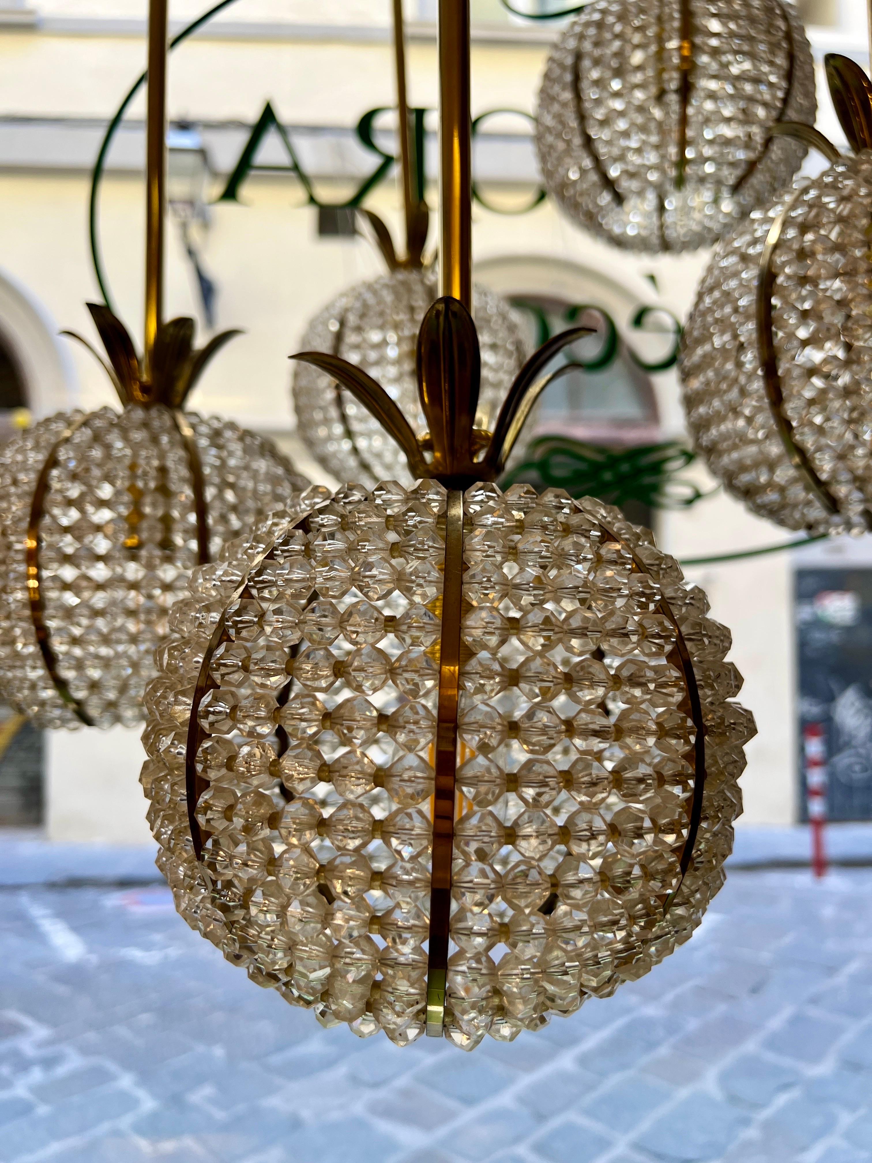 Vintage Pinapple Cascade Chandelier by Emil Stejnar Austria 1960 en venta 9