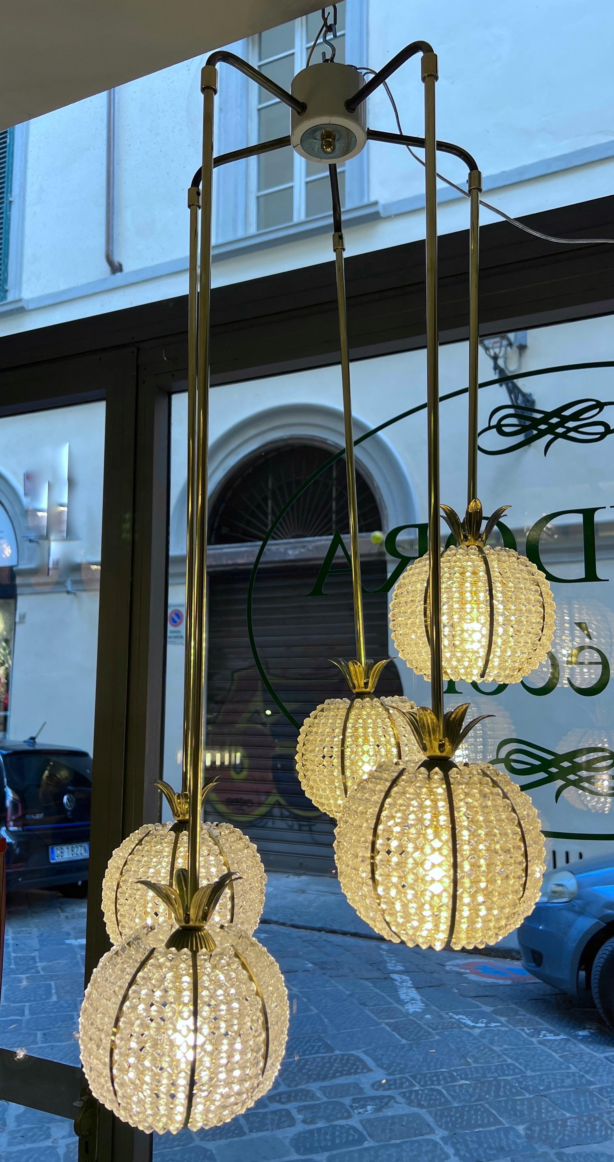 Vintage Pinapple Cascade Chandelier by Emil Stejnar Austria 1960 Moderno de mediados de siglo en venta