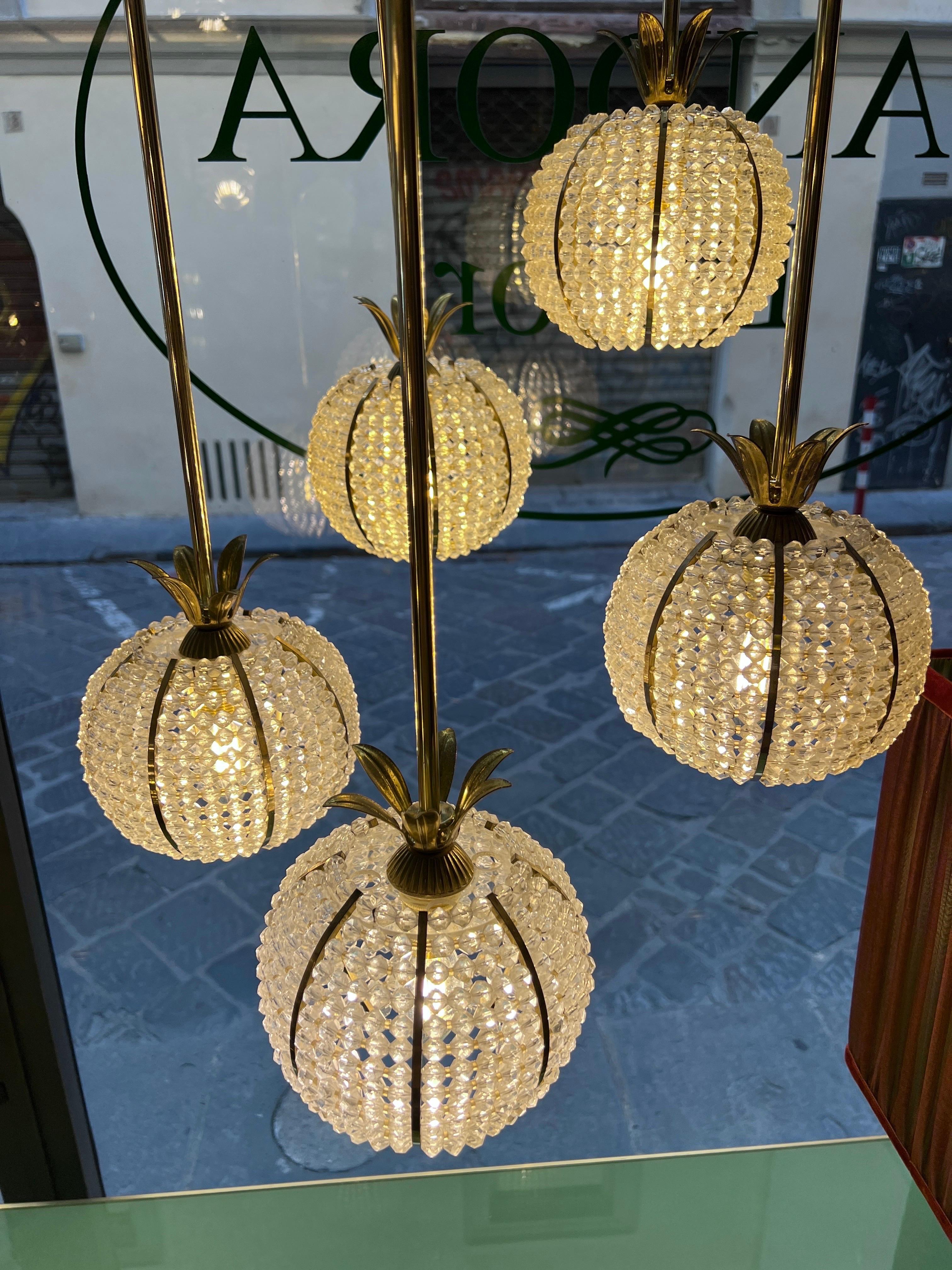 Vintage Pinapple Cascade Chandelier by Emil Stejnar Austria 1960 Austríaco en venta