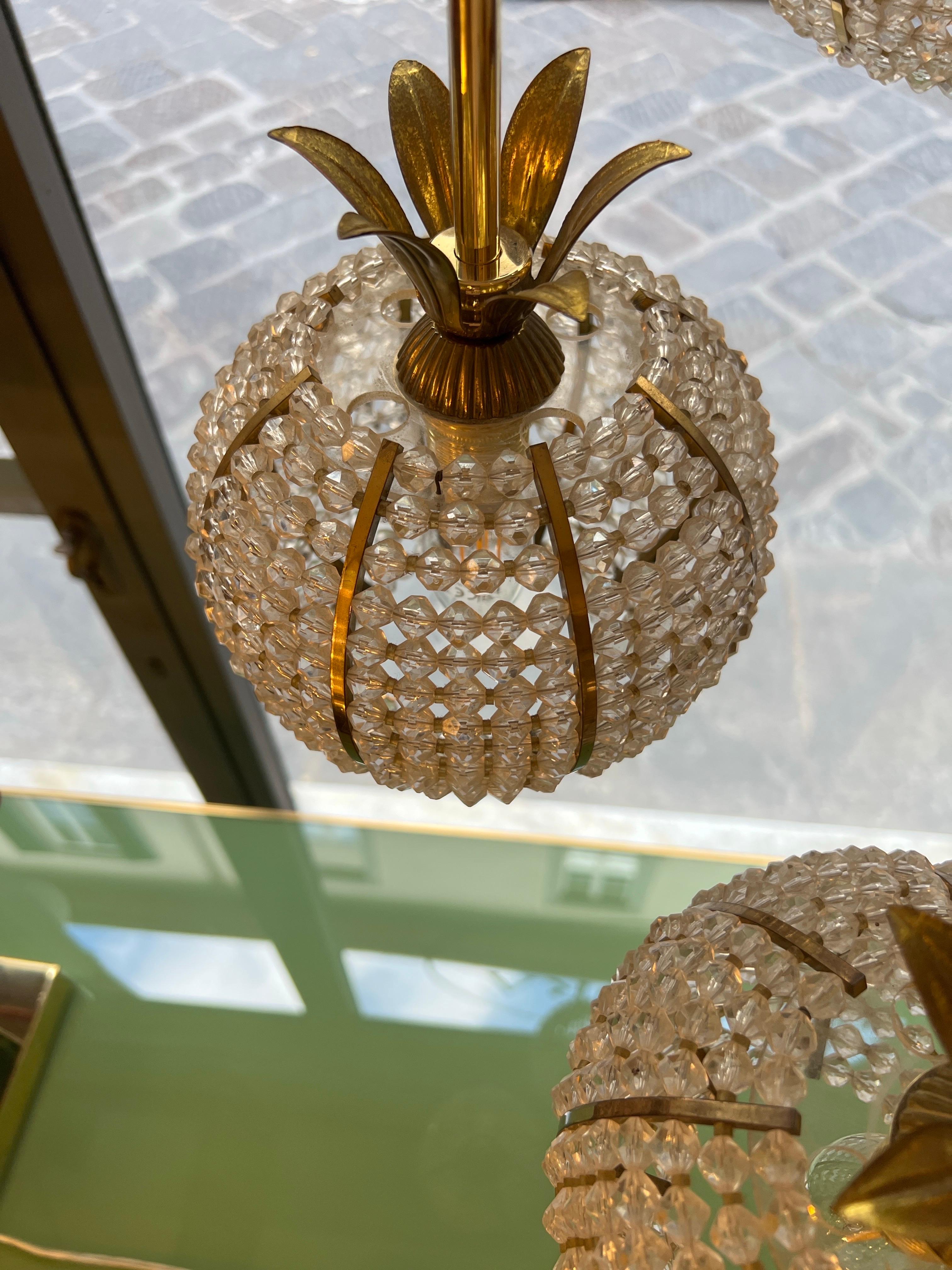 Vintage Pinapple Cascade Chandelier by Emil Stejnar Austria 1960 en Bueno estado para la venta en Florence, IT