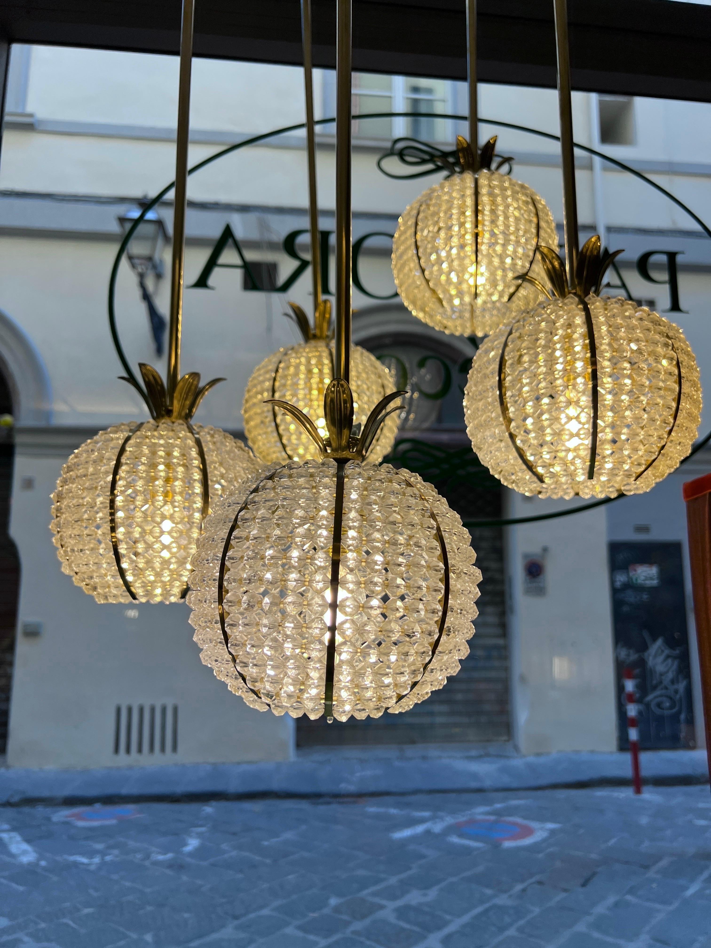 Vintage Pinapple Cascade Chandelier by Emil Stejnar Austria 1960 en venta 2