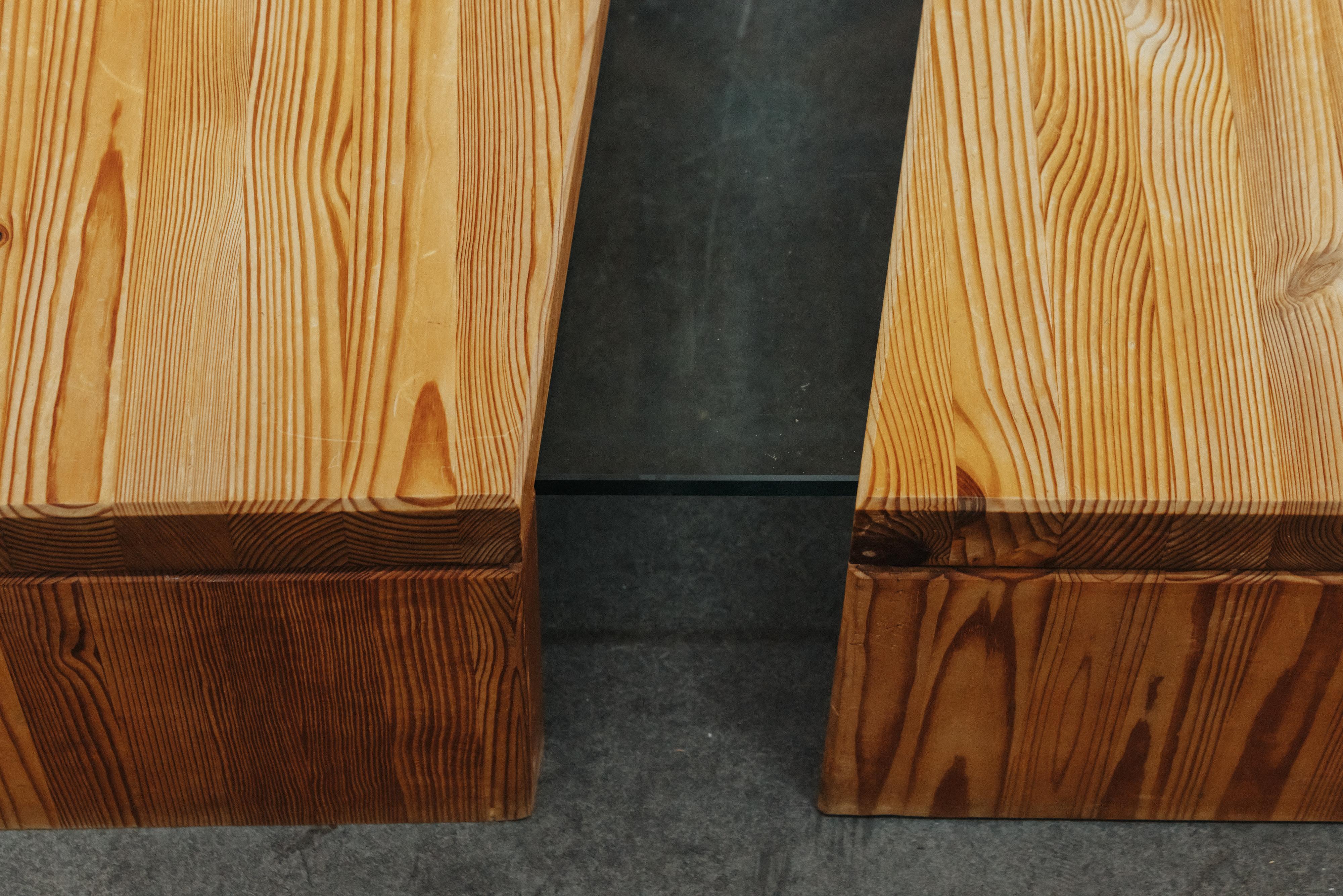 Vintage Pine And Glass Coffee Table From France, Circa 1960 en vente 2