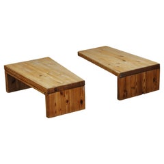 Vintage Pine And Glass Coffee Table From France, Circa 1960