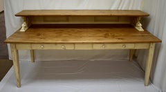 Vintage Pine and Hardwood "Partner's" Writing Desk