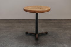 Table d'appoint vintage en pin et fer de France, vers 1960