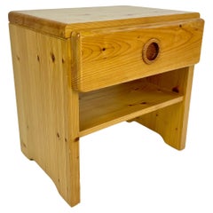 Vintage pine bedside table from Les Arcs, France. Charlotte Perriand