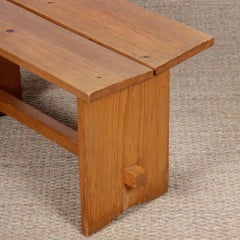 Vintage pine bench, 20th century craftsmanship