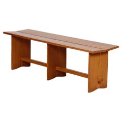 Vintage pine bench, 20th century craftsmanship