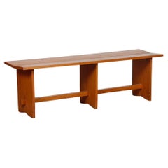 Vintage pine bench, 20th century craftsmanship