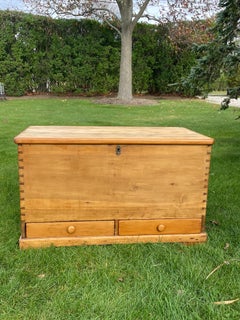 Vintage Pine Blanket Chest with Drawers