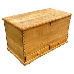 Vintage Pine Blanket Chest with Drawers