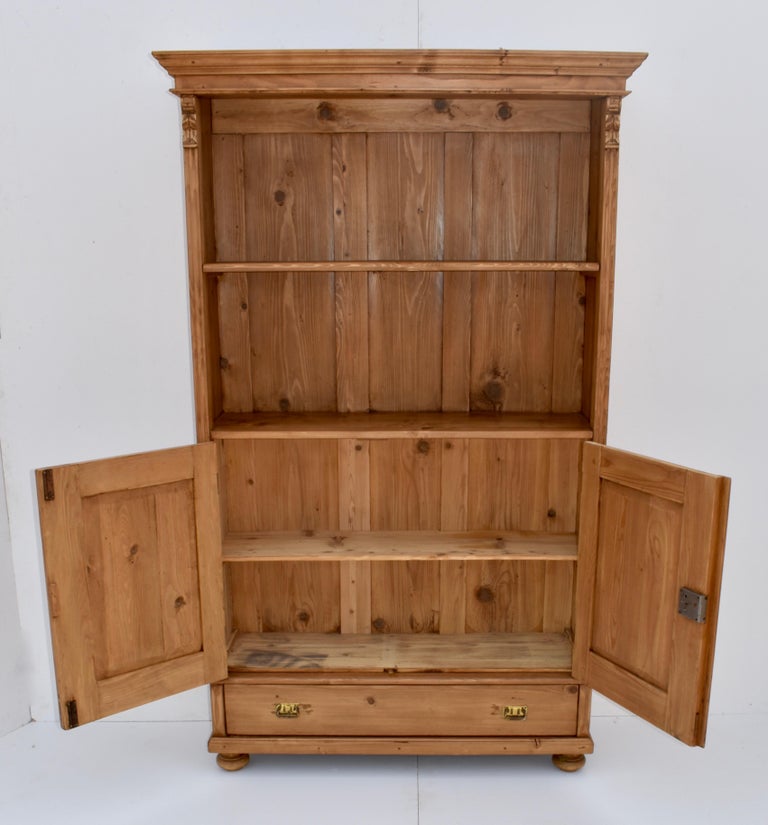 Vintage Pine Bookcase with Doors at 1stDibs