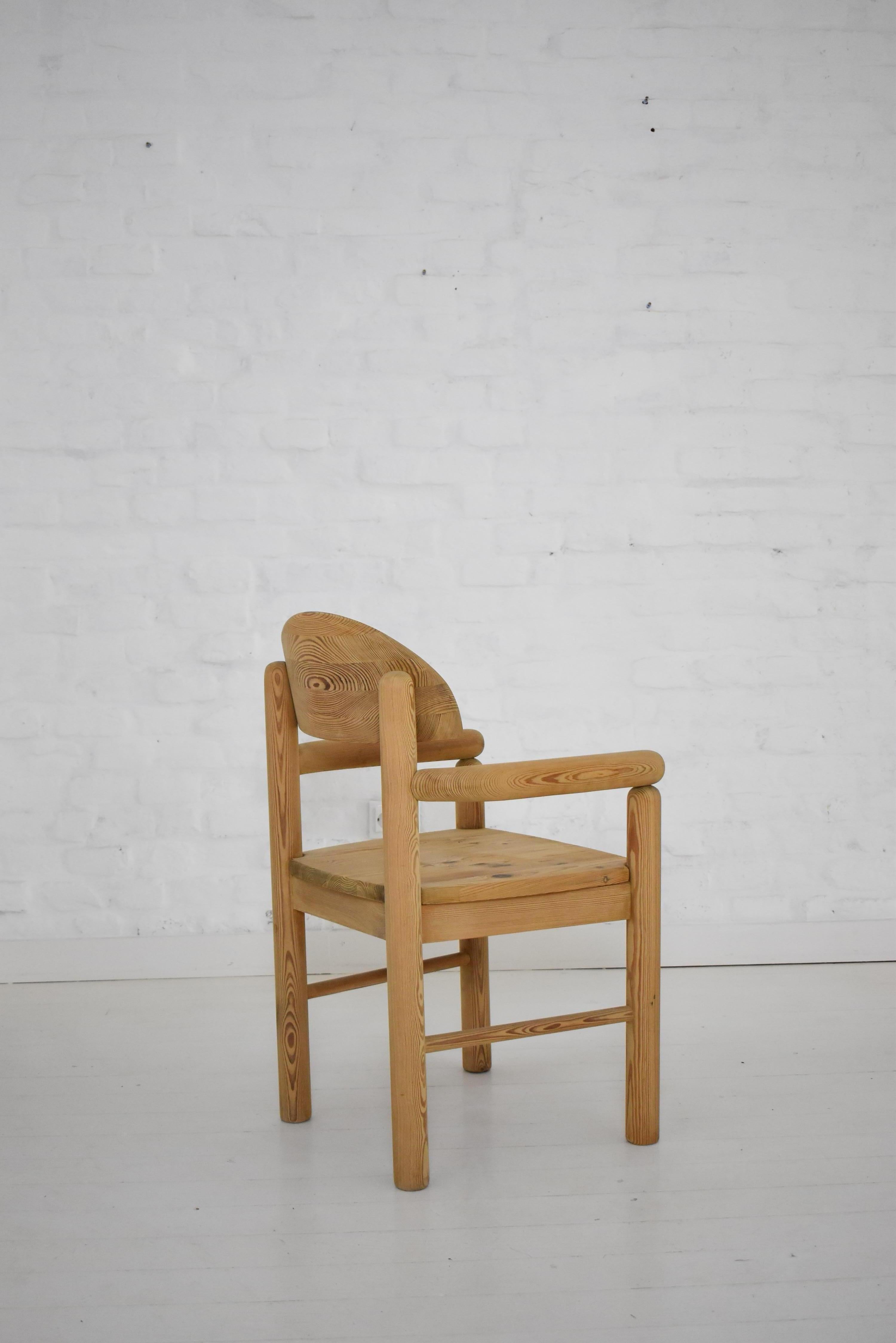 Mid-Century Modern Vintage Pine Carver Chair by Rainer Daumiller, Denmark, 1970