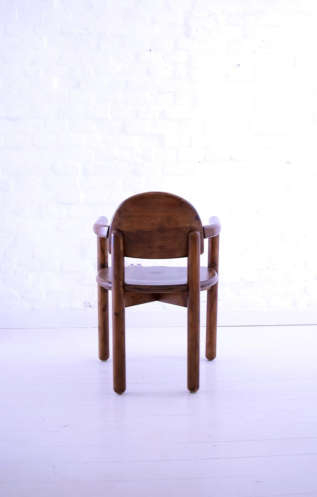 Stained Vintage Pine Carver Dining Chair by Rainer Daumiller, Denmark, 1970