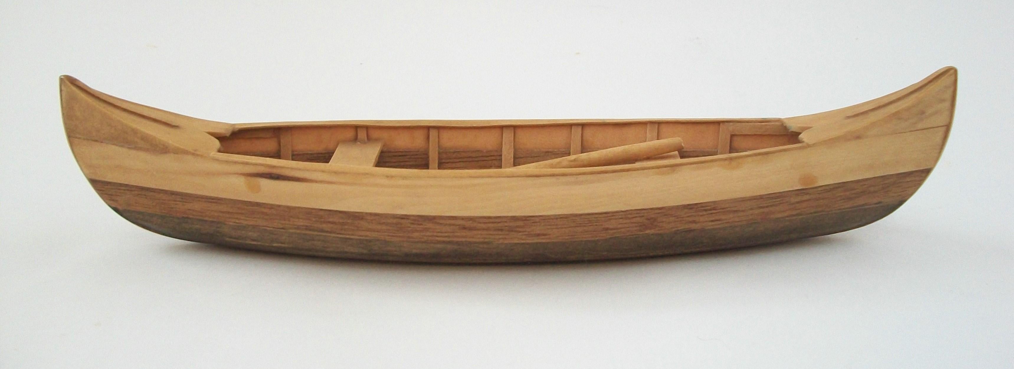 Canadian Vintage Pine & Cedar Canoe Scale Model - Canada - Mid 20th Century For Sale