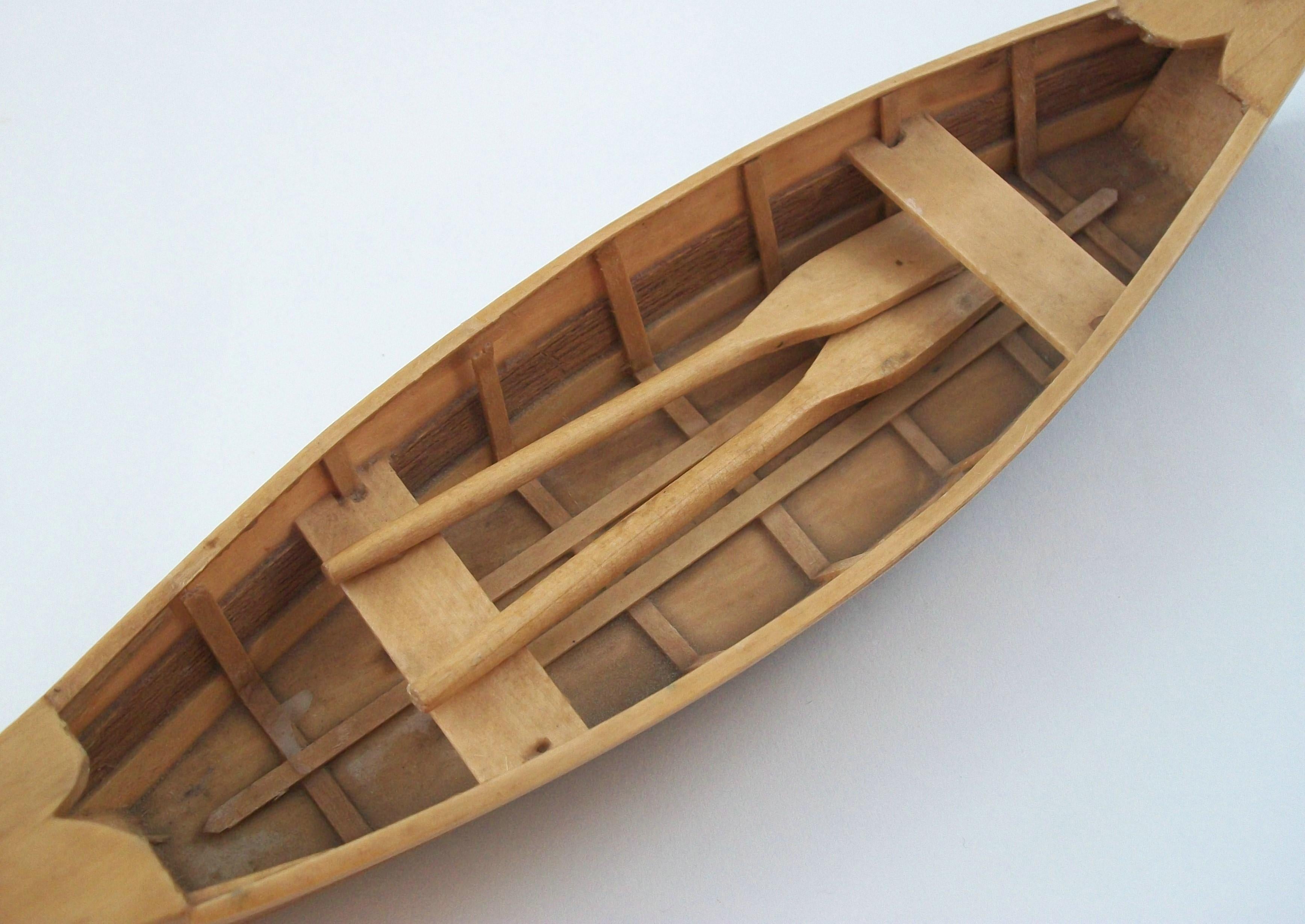 Vintage Pine & Cedar Canoe Scale Model - Canada - Mid 20th Century For Sale 3