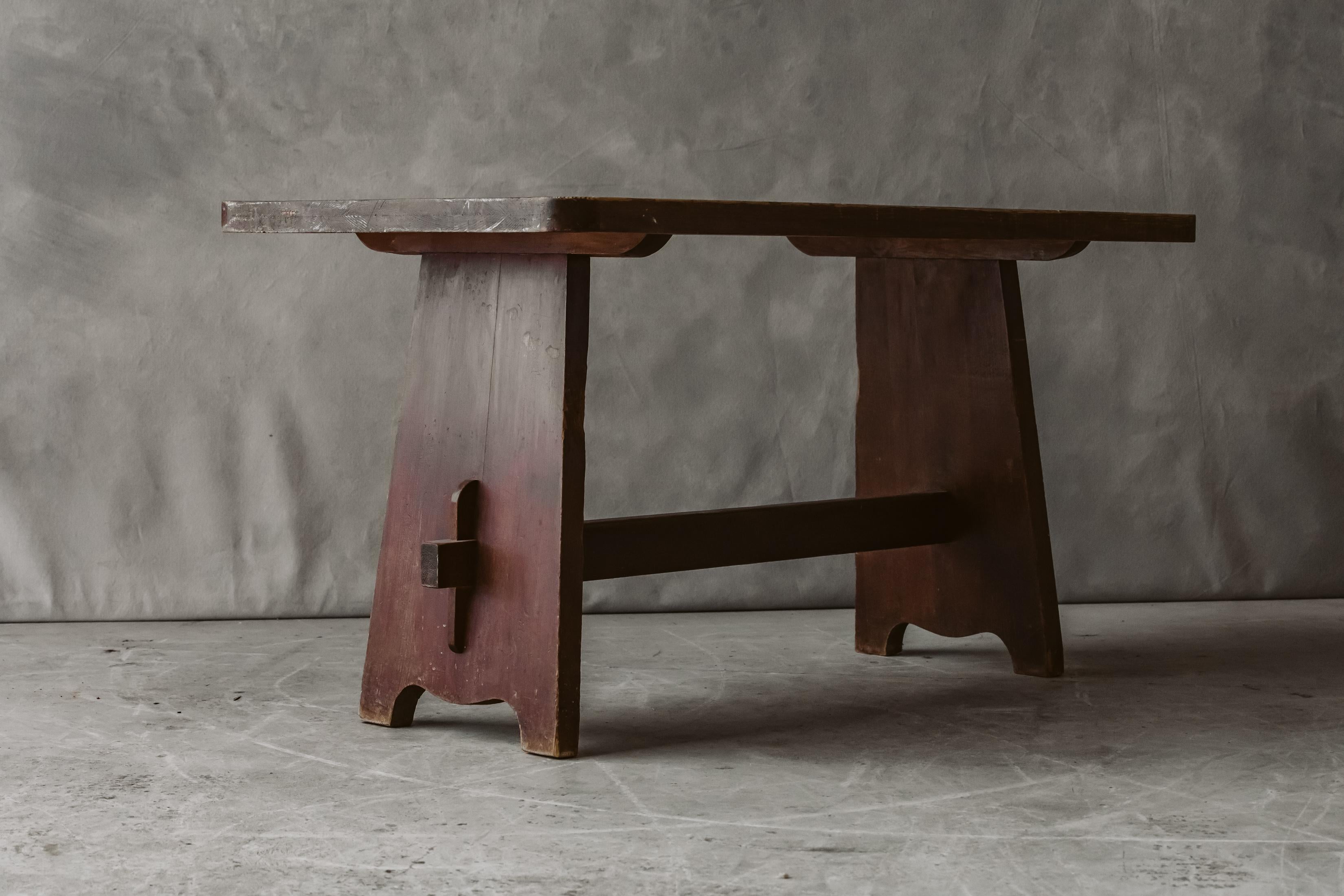 European Vintage Pine Center Table from Sweden, circa 1950 For Sale