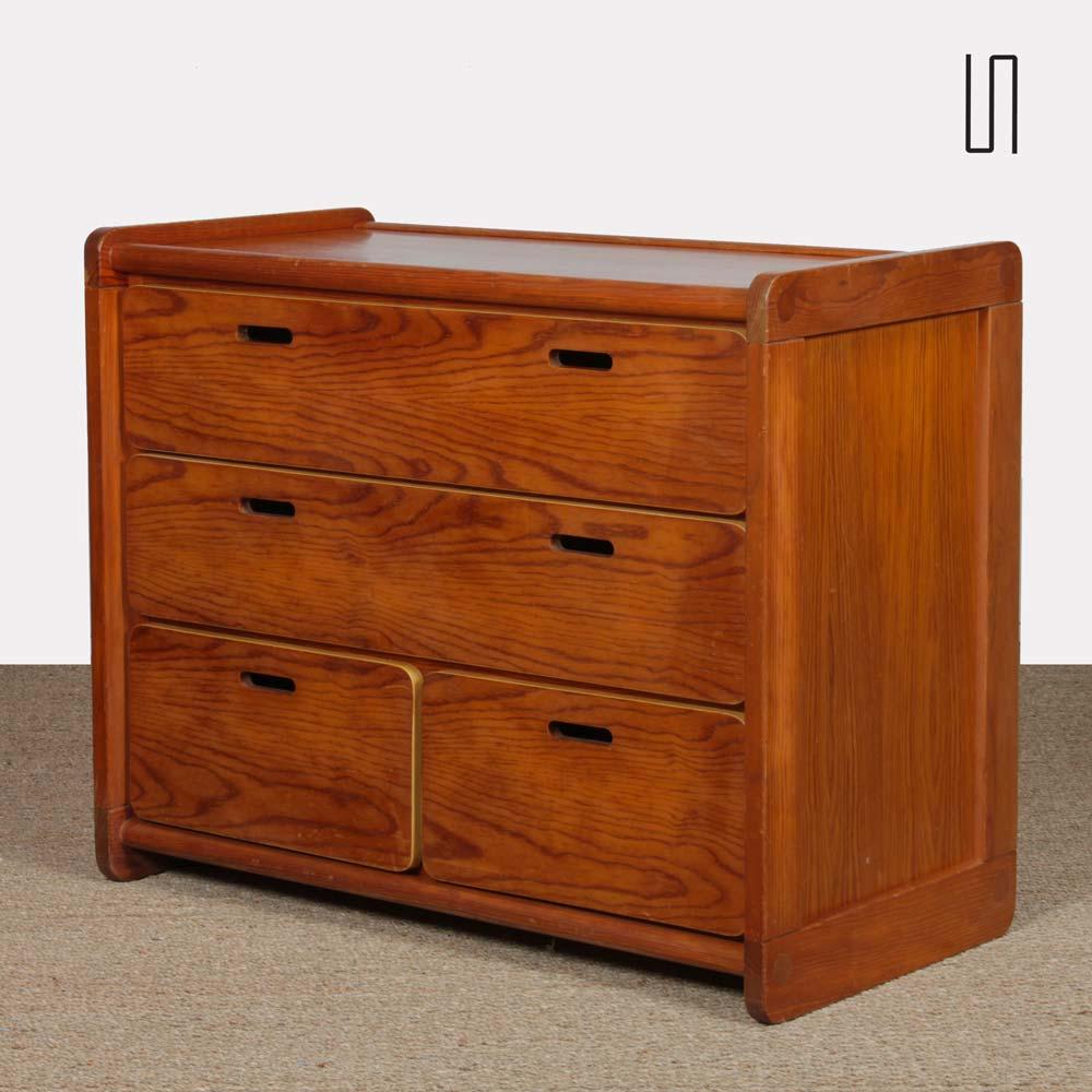 Vintage pine chest of drawers from the 1980s Bon état - En vente à MONTESSON, FR
