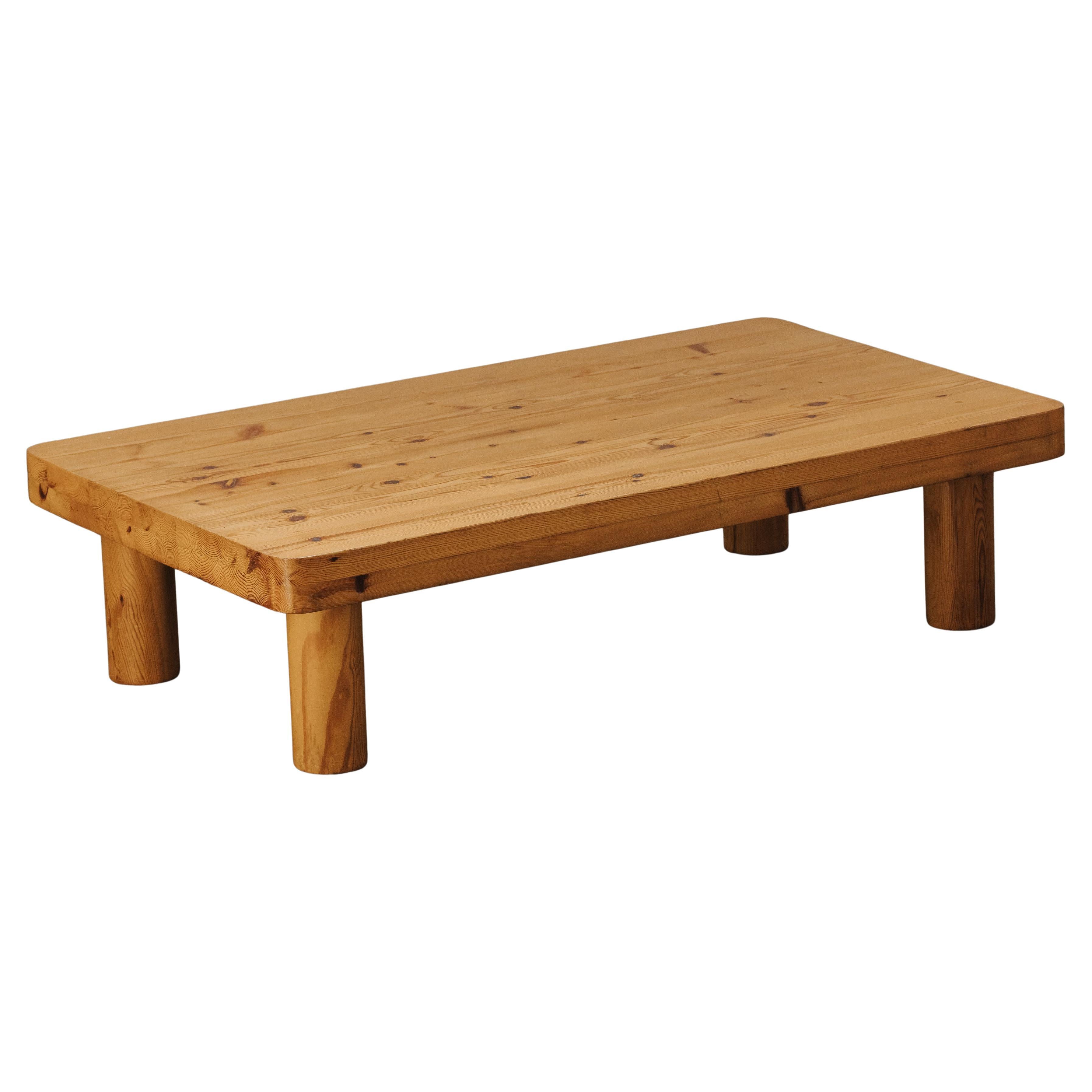 Vintage Pine Coffee Table From France, Circa 1970 For Sale