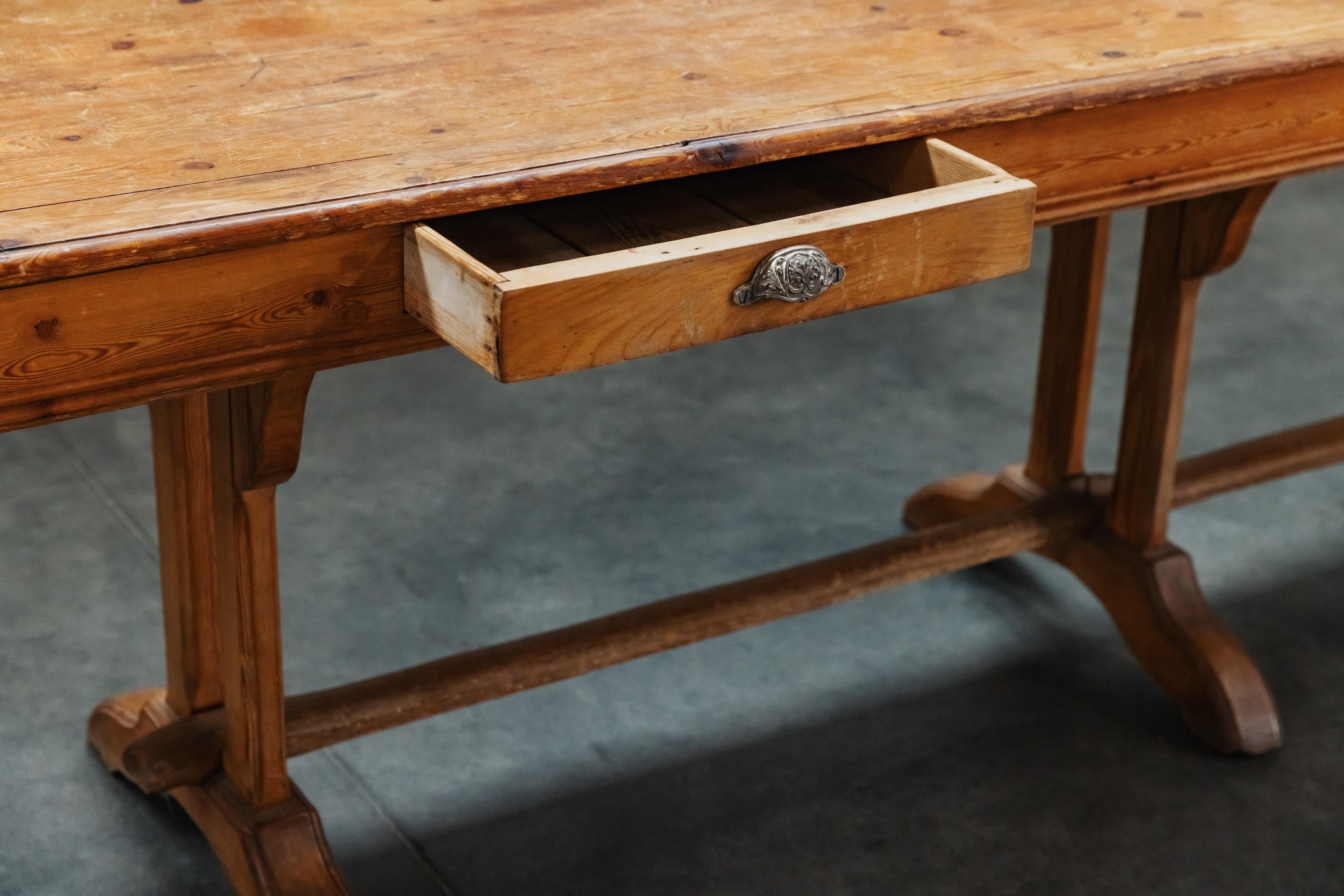 Vintage Pine Console Table From France, Circa 1940 For Sale 6