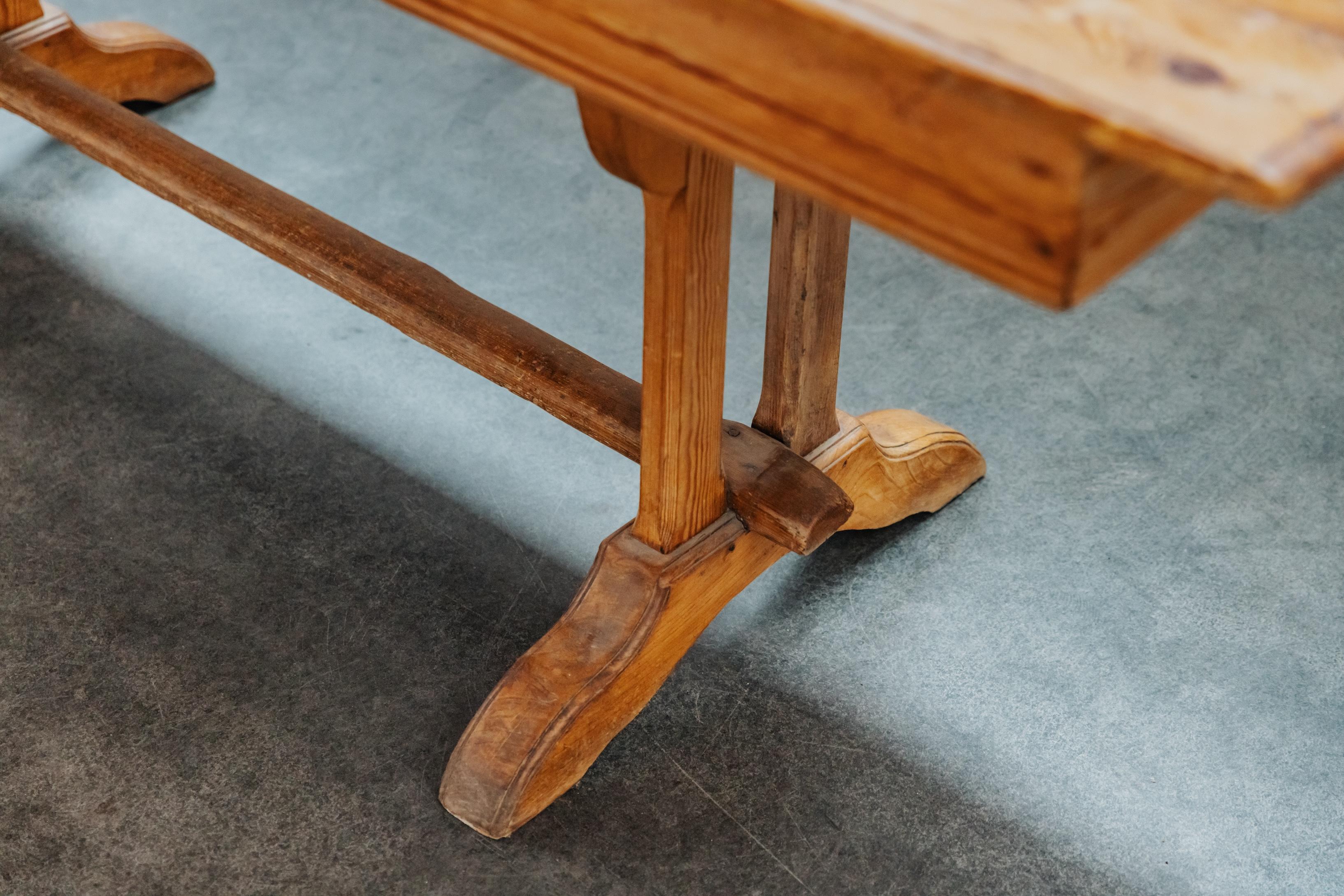 Vintage Pine Console Table From France, Circa 1940 For Sale 2