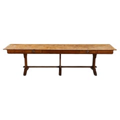 Mesa consola vintage de pino procedente de Francia, circa 1940