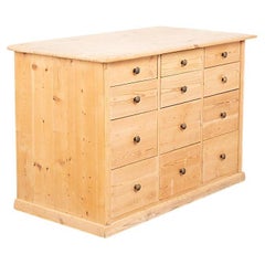 Vintage Pine Counter Apothecary Chest of 12 Drawers