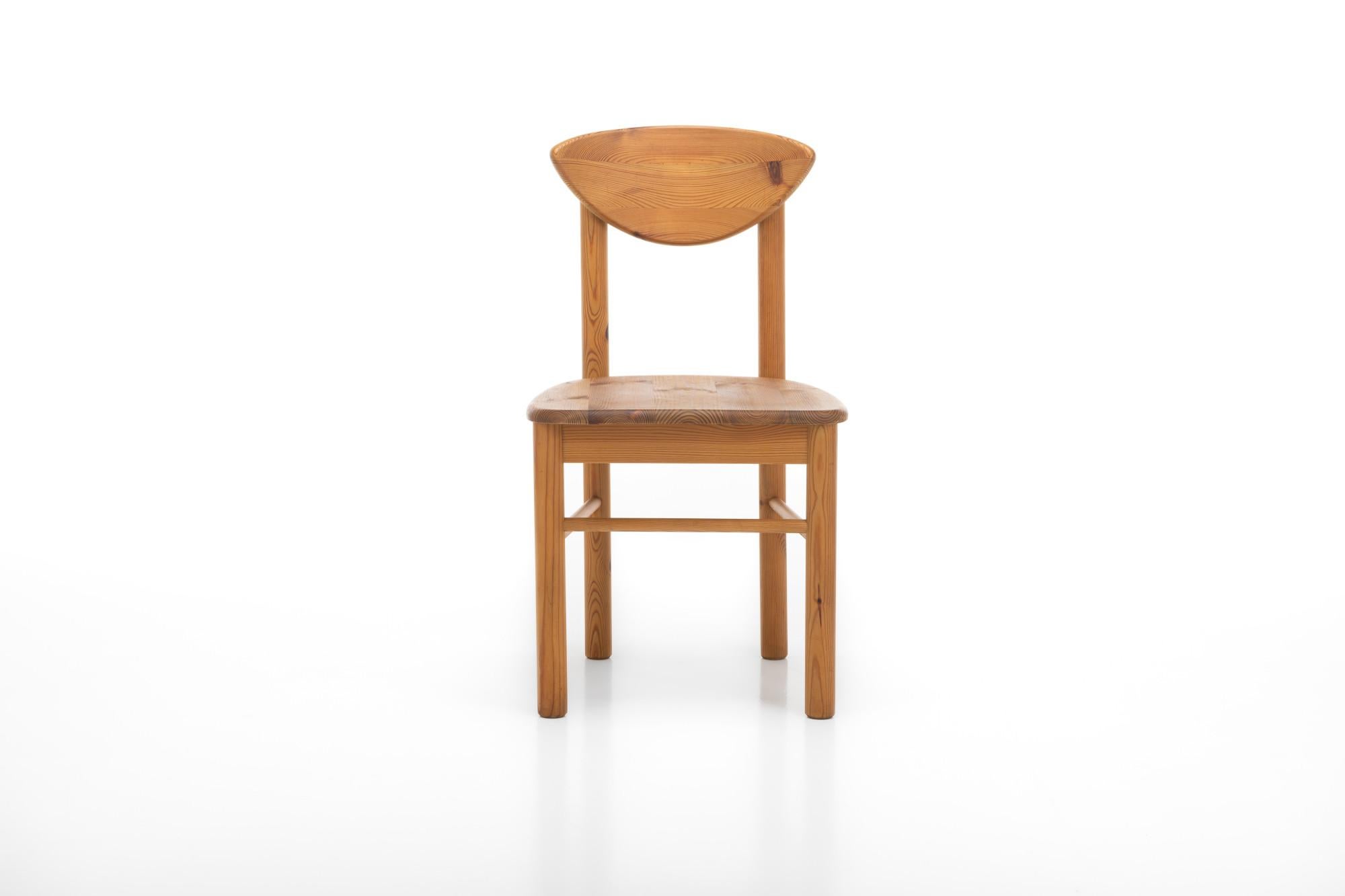 Sedie da pranzo in pino vintage, anni '70, set di 6 in vendita 1