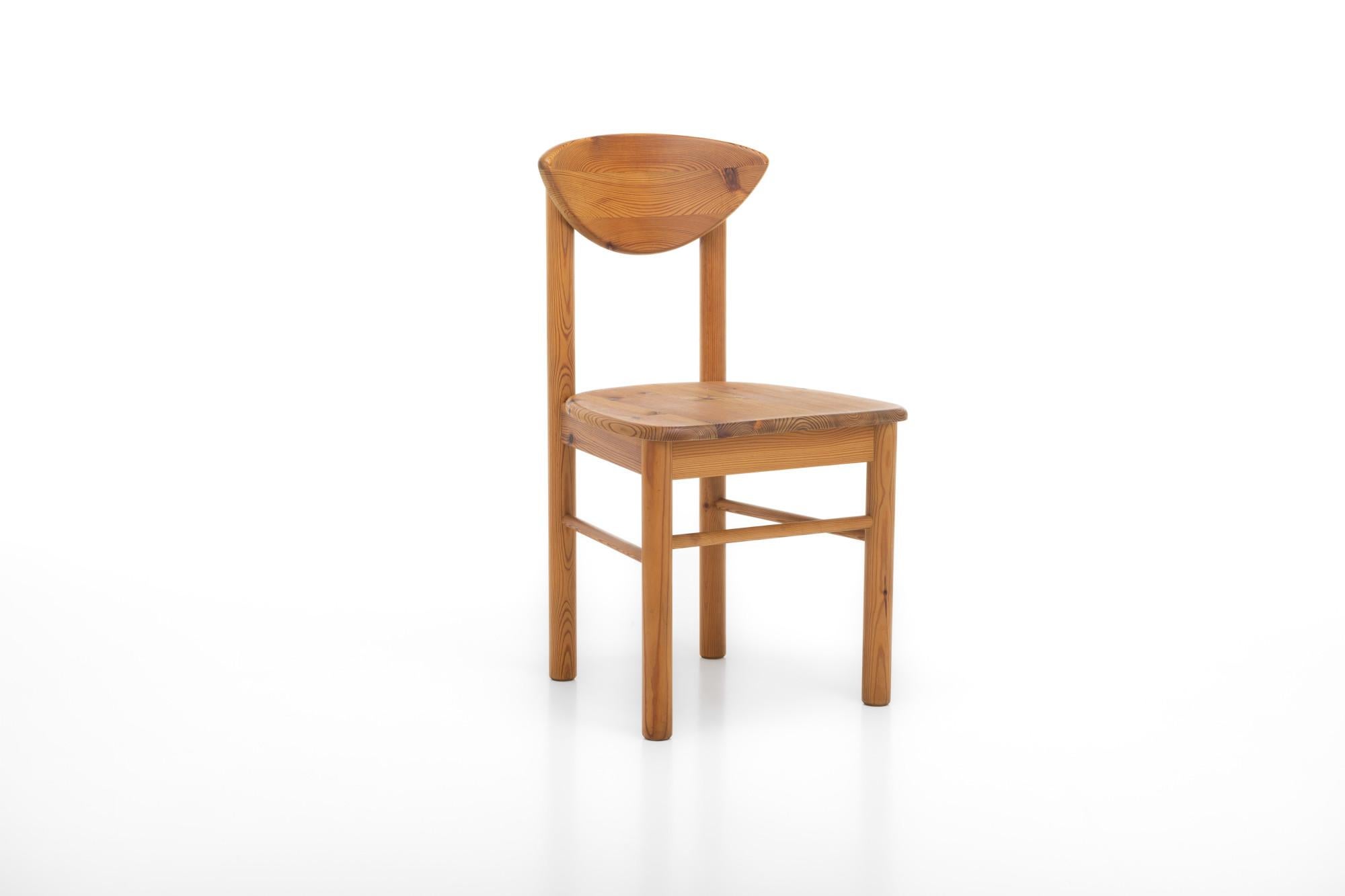 Sedie da pranzo in pino vintage, anni '70, set di 6 in vendita 2