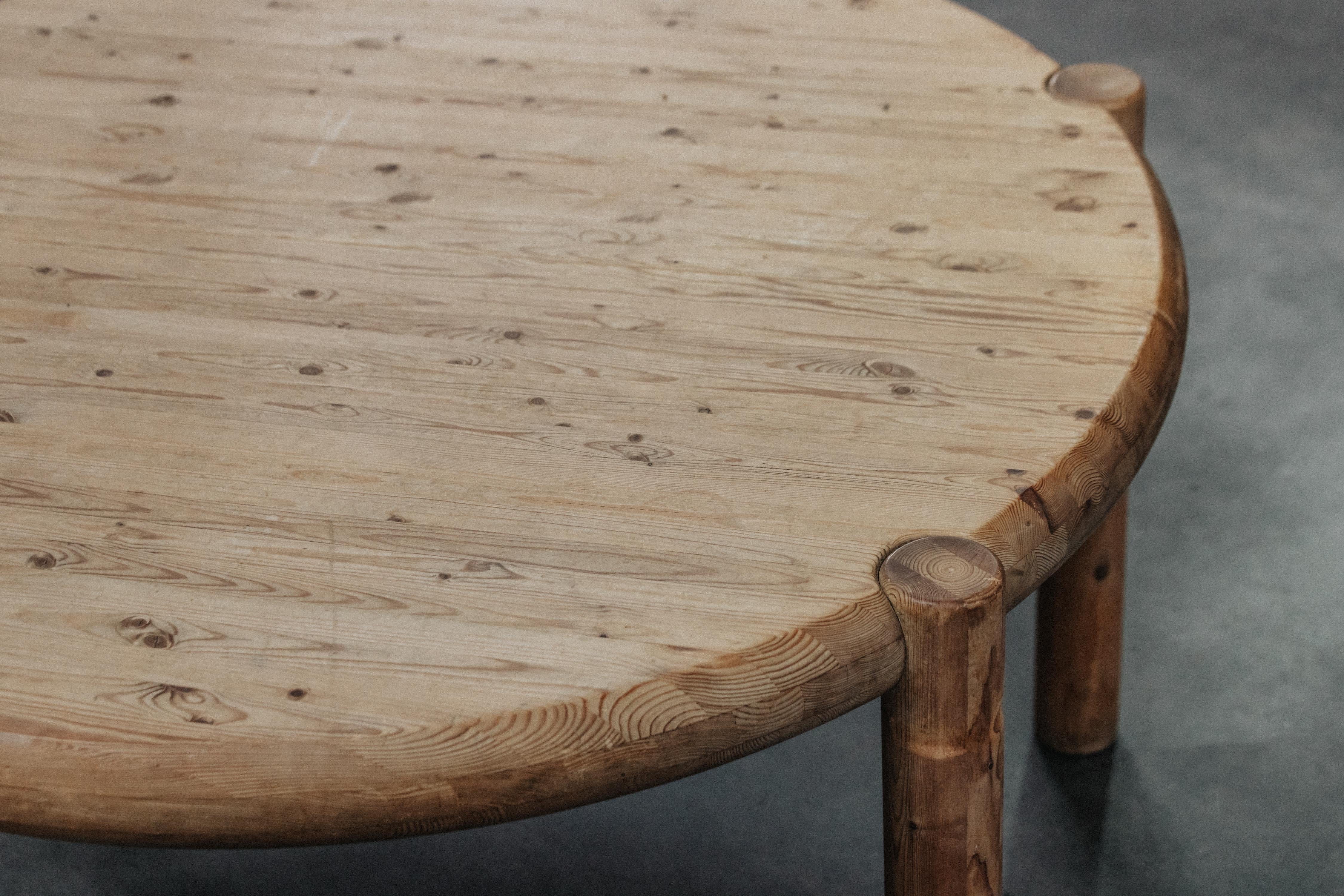 European Vintage Pine Dining Table From Denmark, Circa 1970