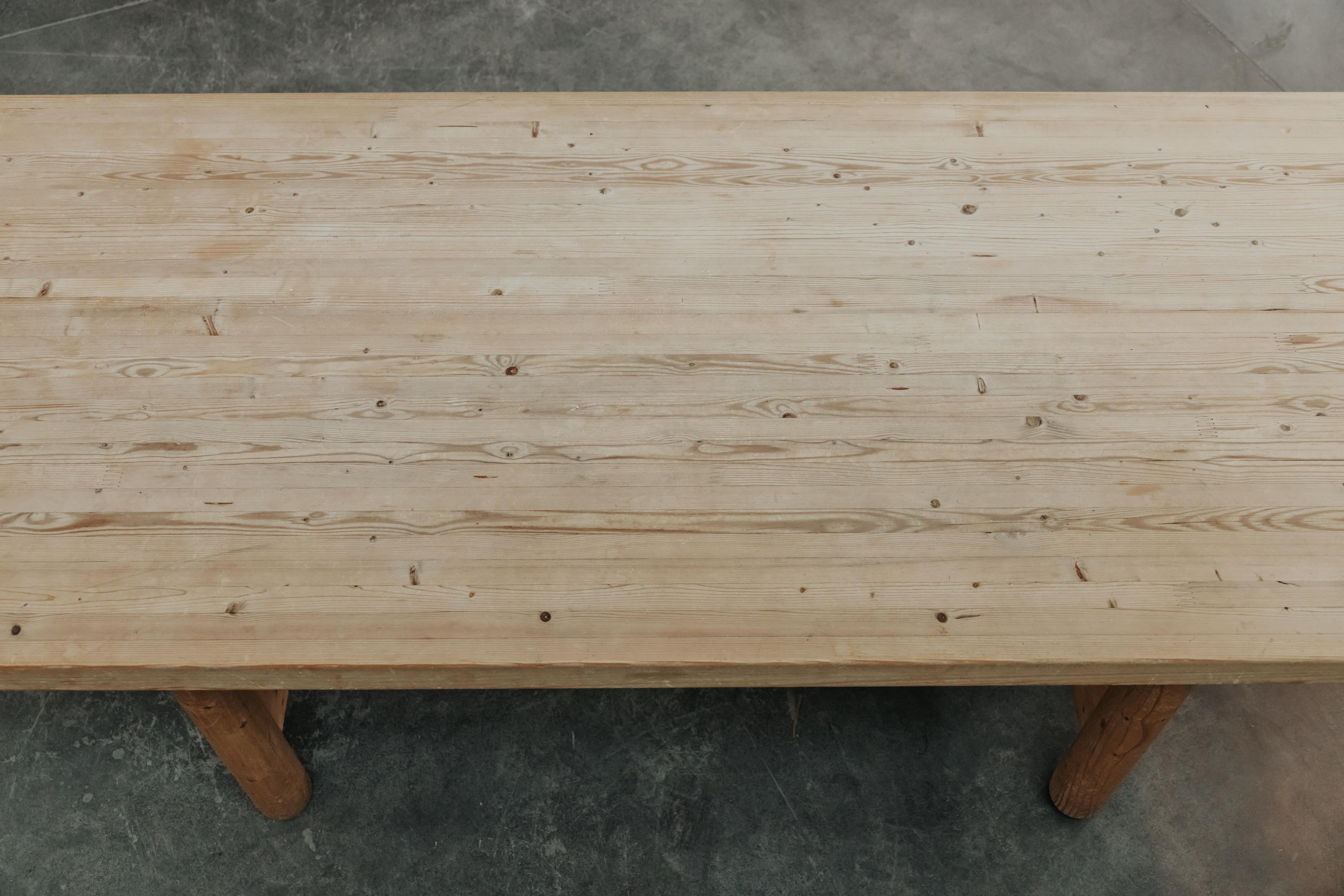 Late 20th Century Vintage Pine Dining Table From Denmark, Circa 1970 For Sale