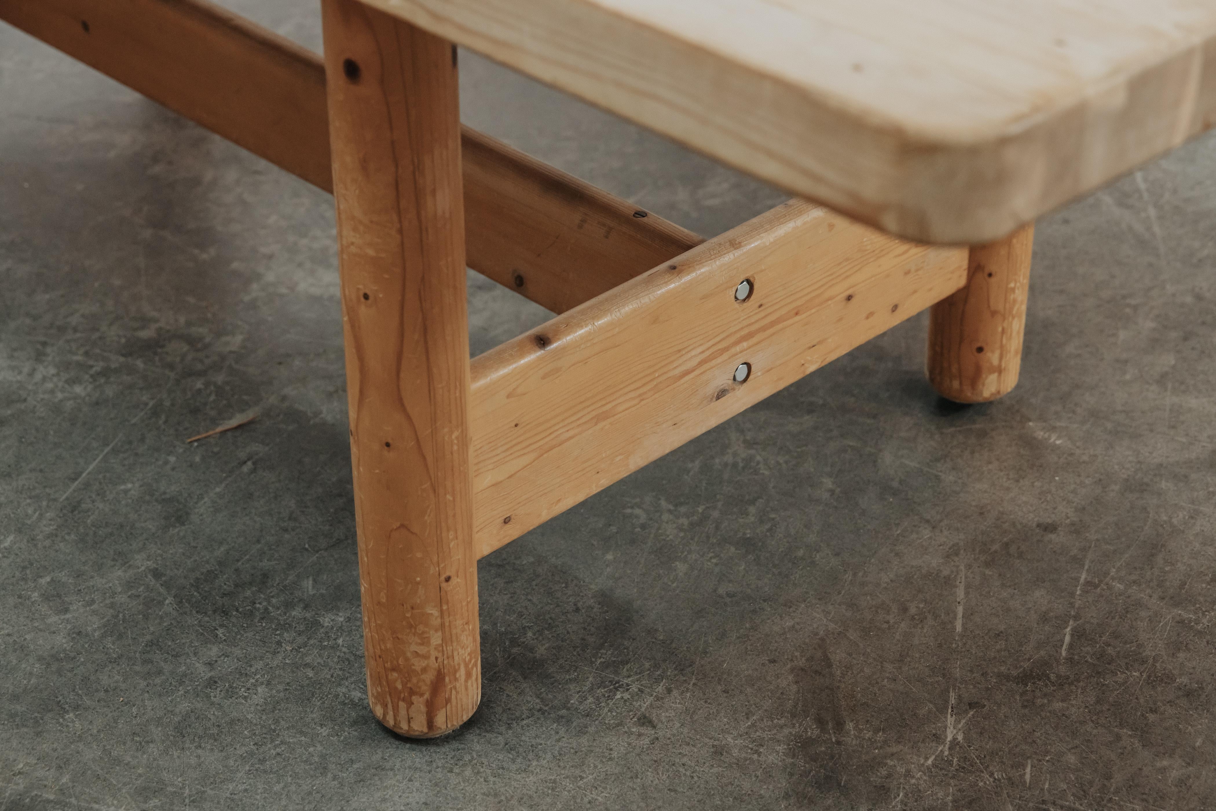 Vintage Pine Dining Table From Denmark, Circa 1970 For Sale 1