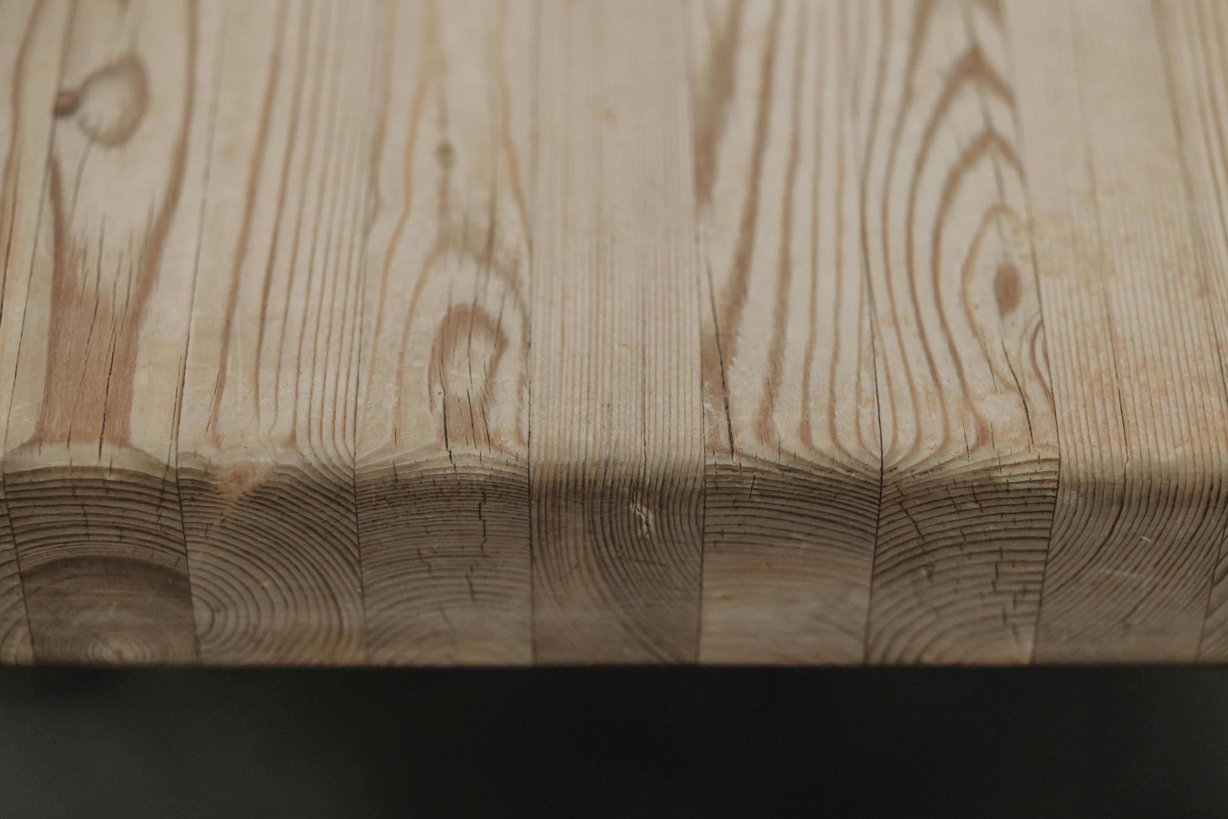 Vintage Pine Dining Table From Denmark, Circa 1970 For Sale 3
