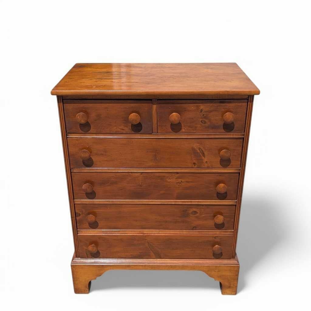 Commode en pin vintage à 6 tiroirs avec base en support, vers les années 1970, États-Unis en vente 3