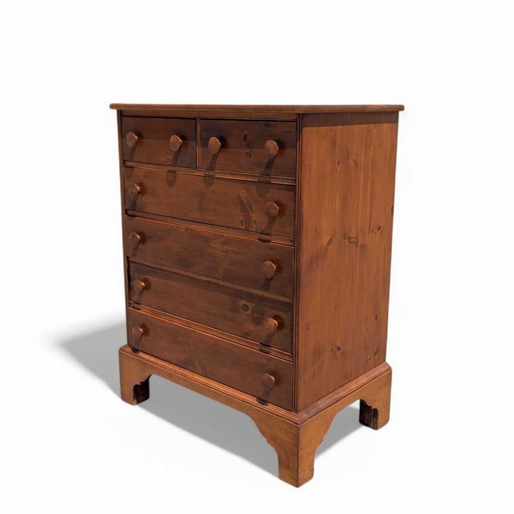Commode en pin vintage à 6 tiroirs avec base en support, vers les années 1970, États-Unis en vente 4