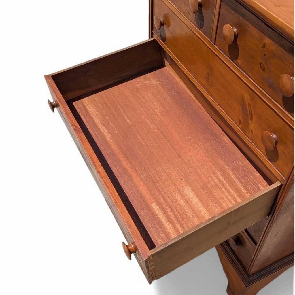 Commode en pin vintage à 6 tiroirs avec base en support, vers les années 1970, États-Unis en vente 8