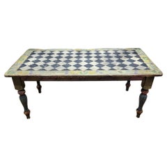 Retro Pine Hand Painted 6 Seat Dining Table