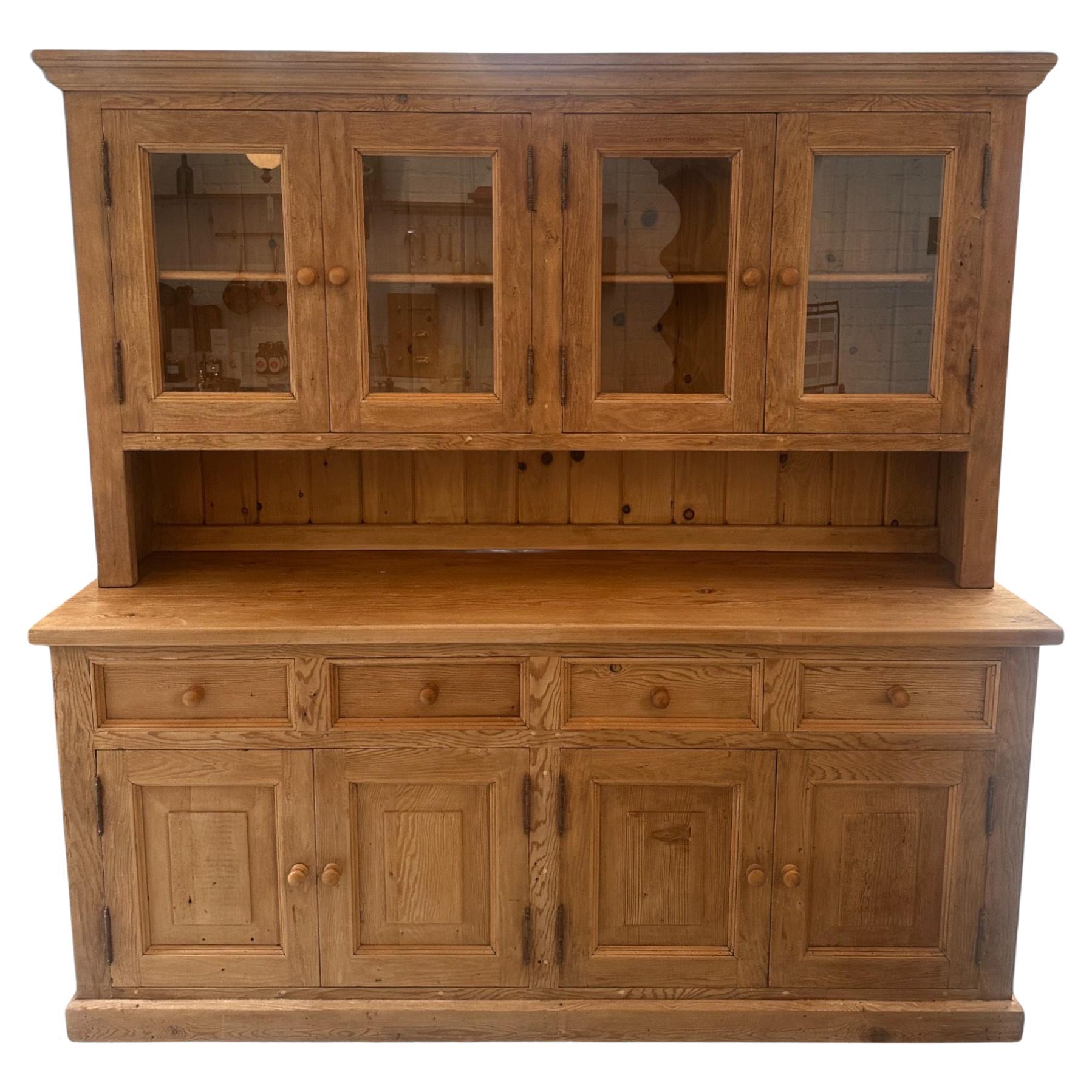 Vintage Pine Kitchen Hutch