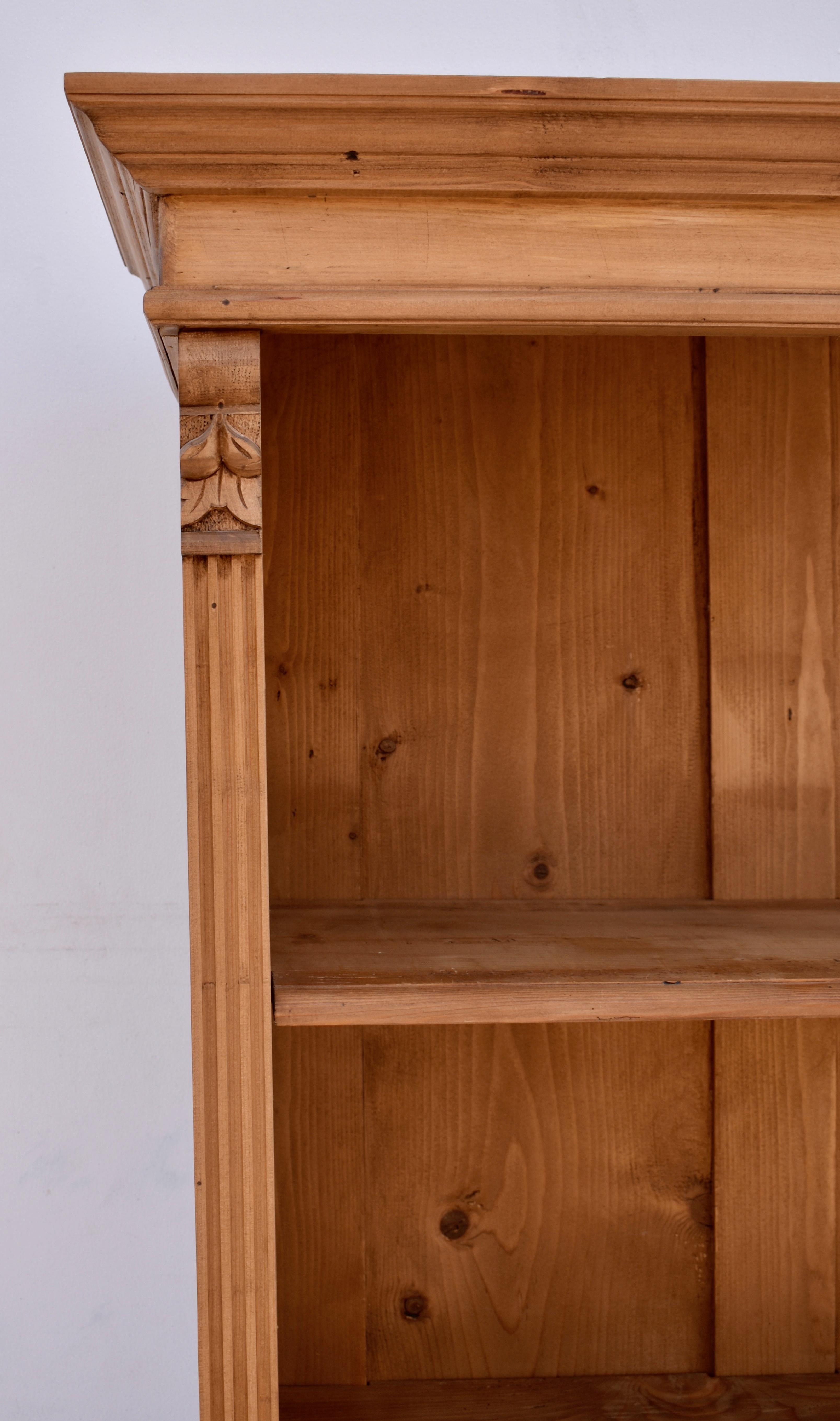 20th Century Vintage Pine Open Bookcase Conversion from Armoire